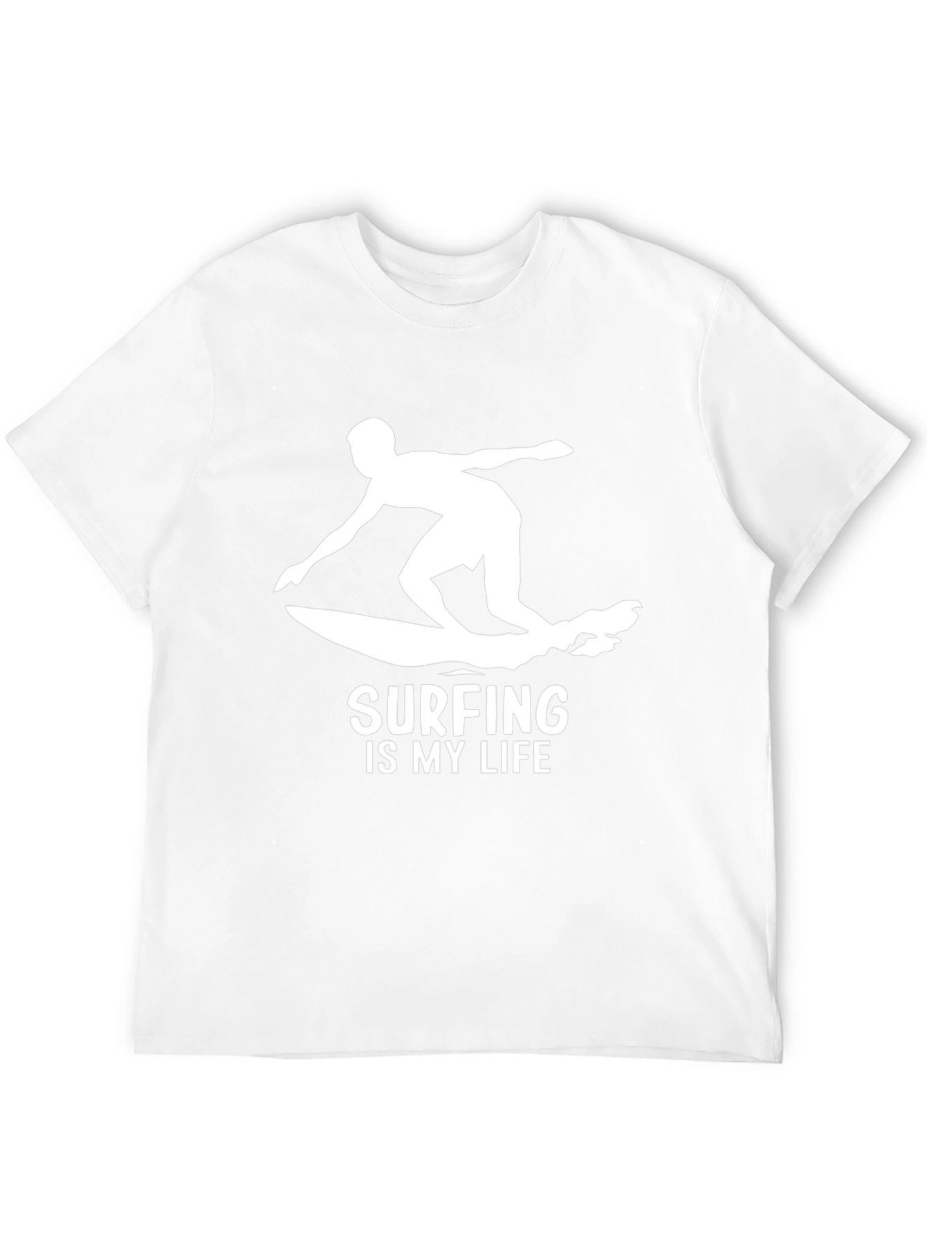 Surfing is My Life Black Cotton T-Shirt