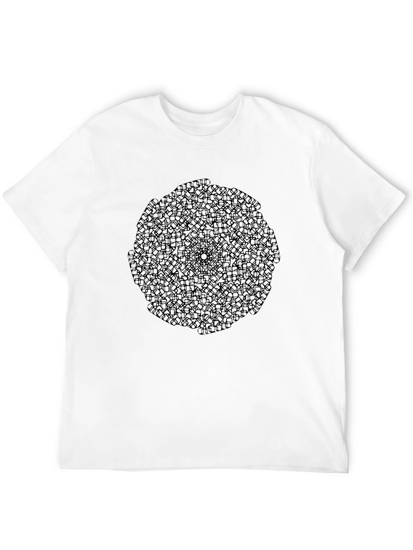 Abstract Pattern Black T-Shirt - Geometric Design