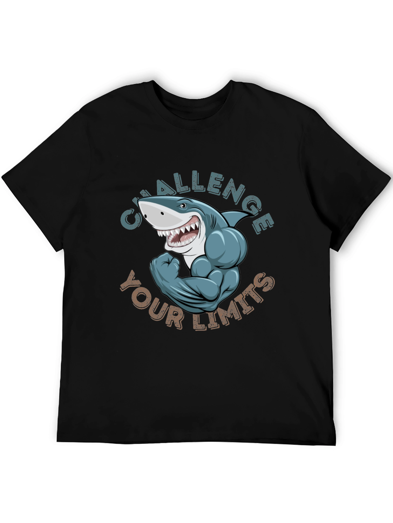 Challenge Your Limits Shark Graphic Tee - Black