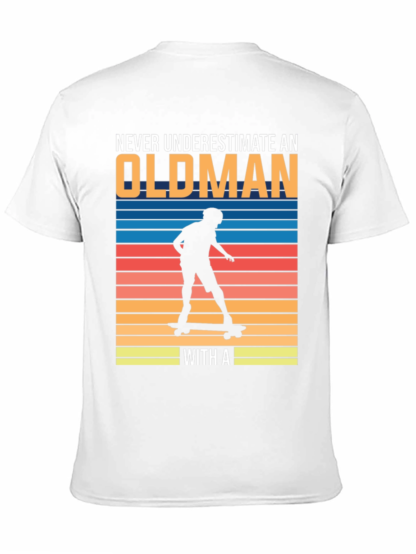 Old Man Skateboarder Graphic Tee