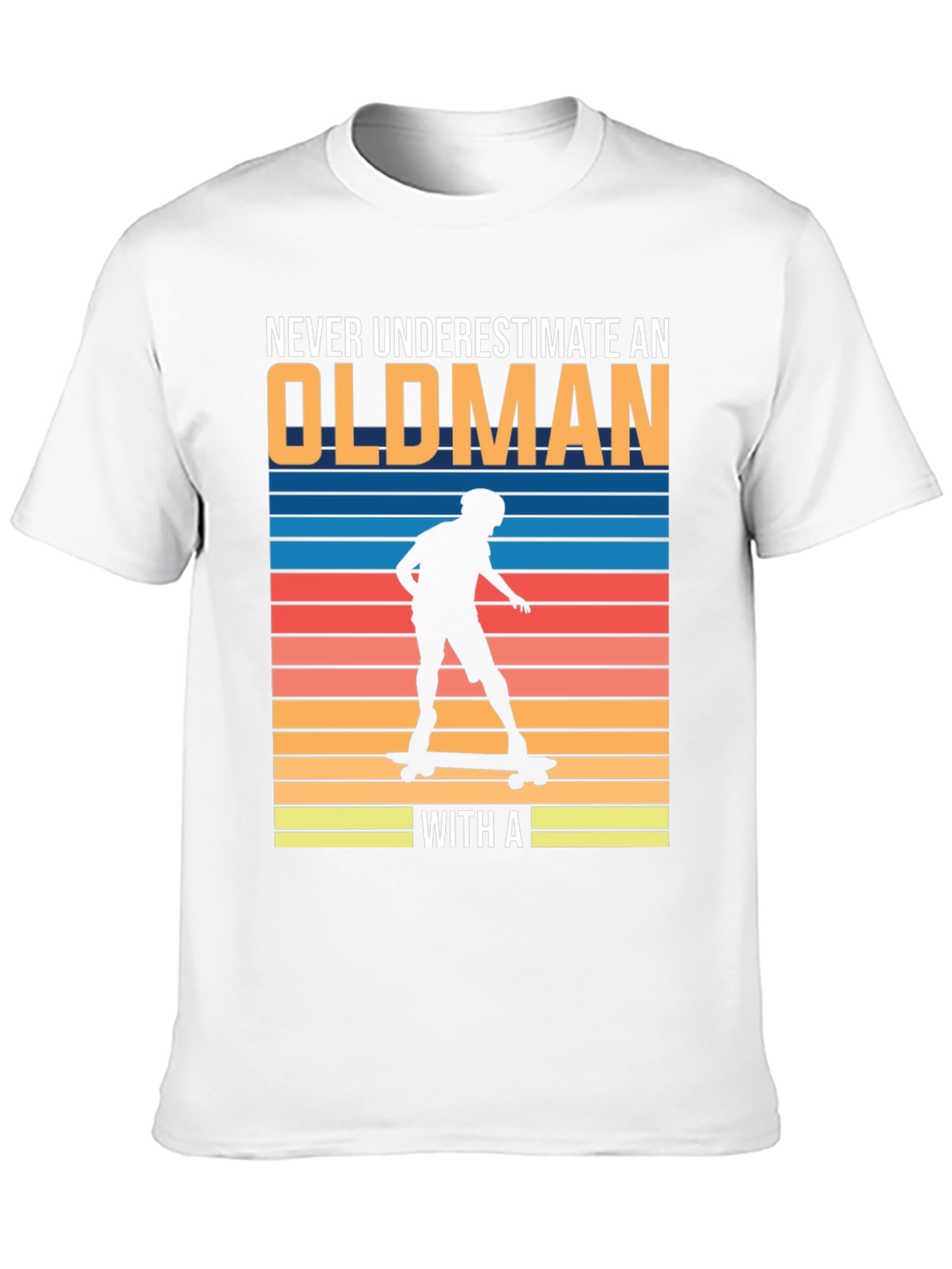 Old Man Skateboarder Graphic Tee