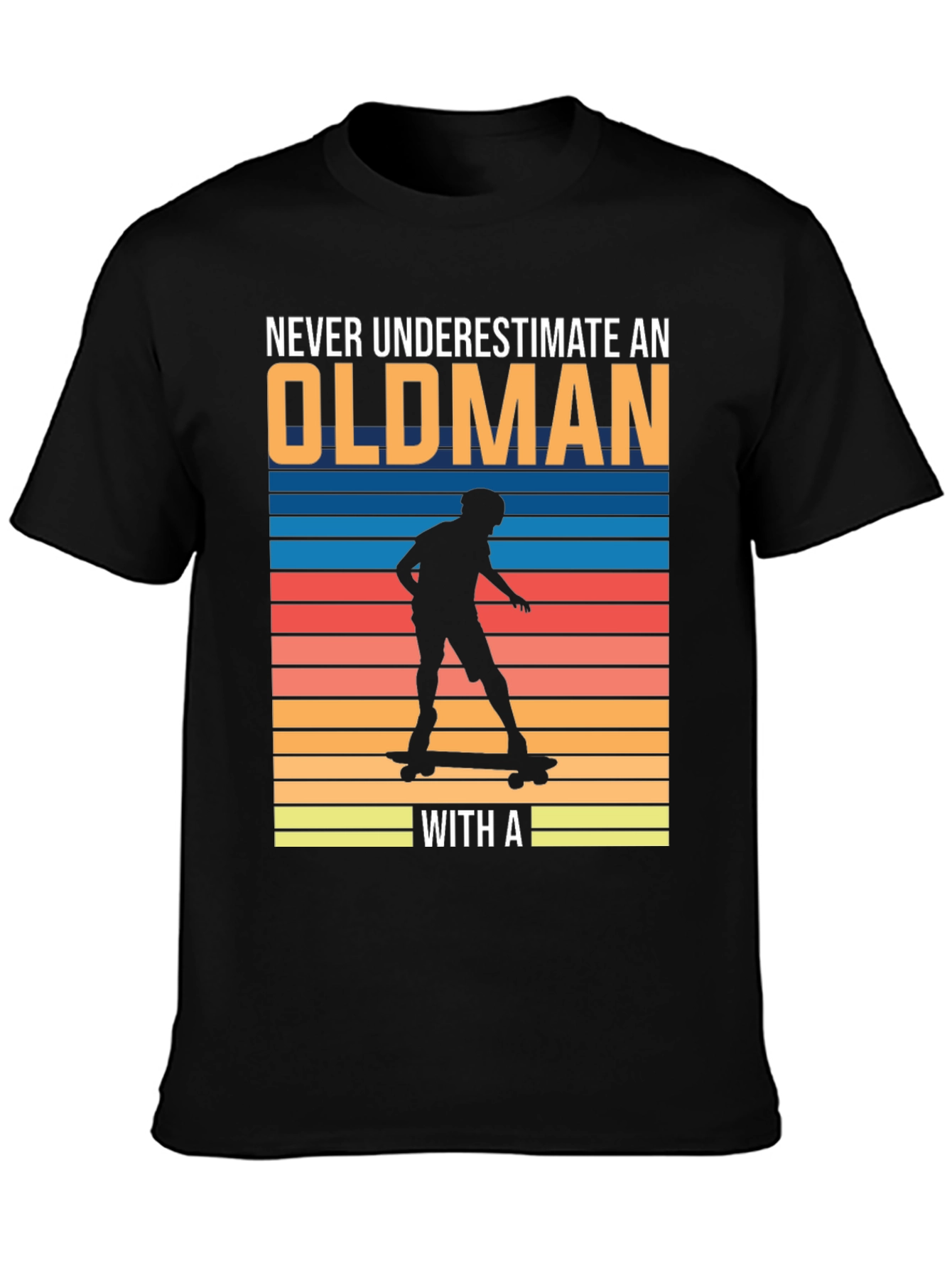 Old Man Skateboarder Graphic Tee
