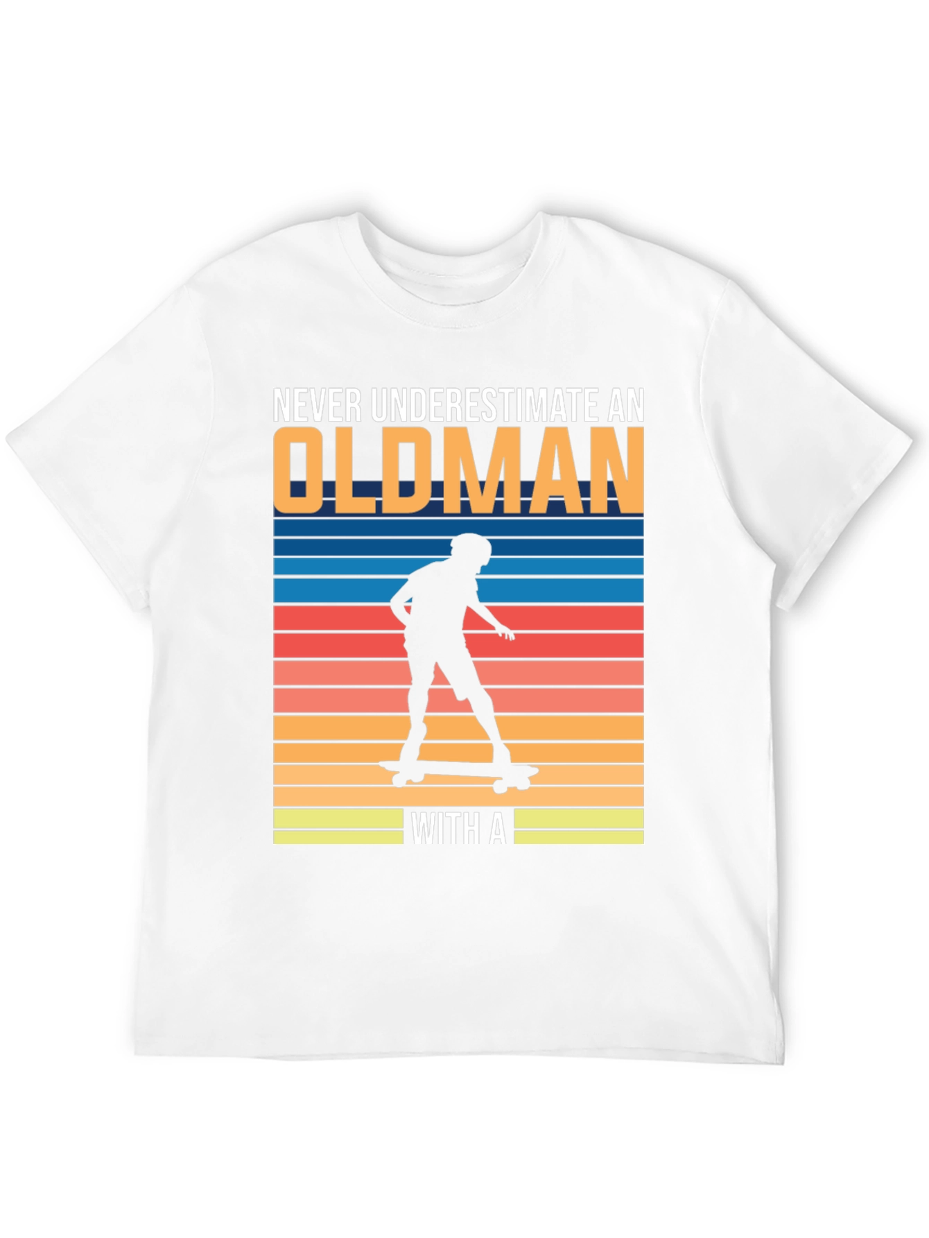 Old Man Skateboarder Graphic Tee