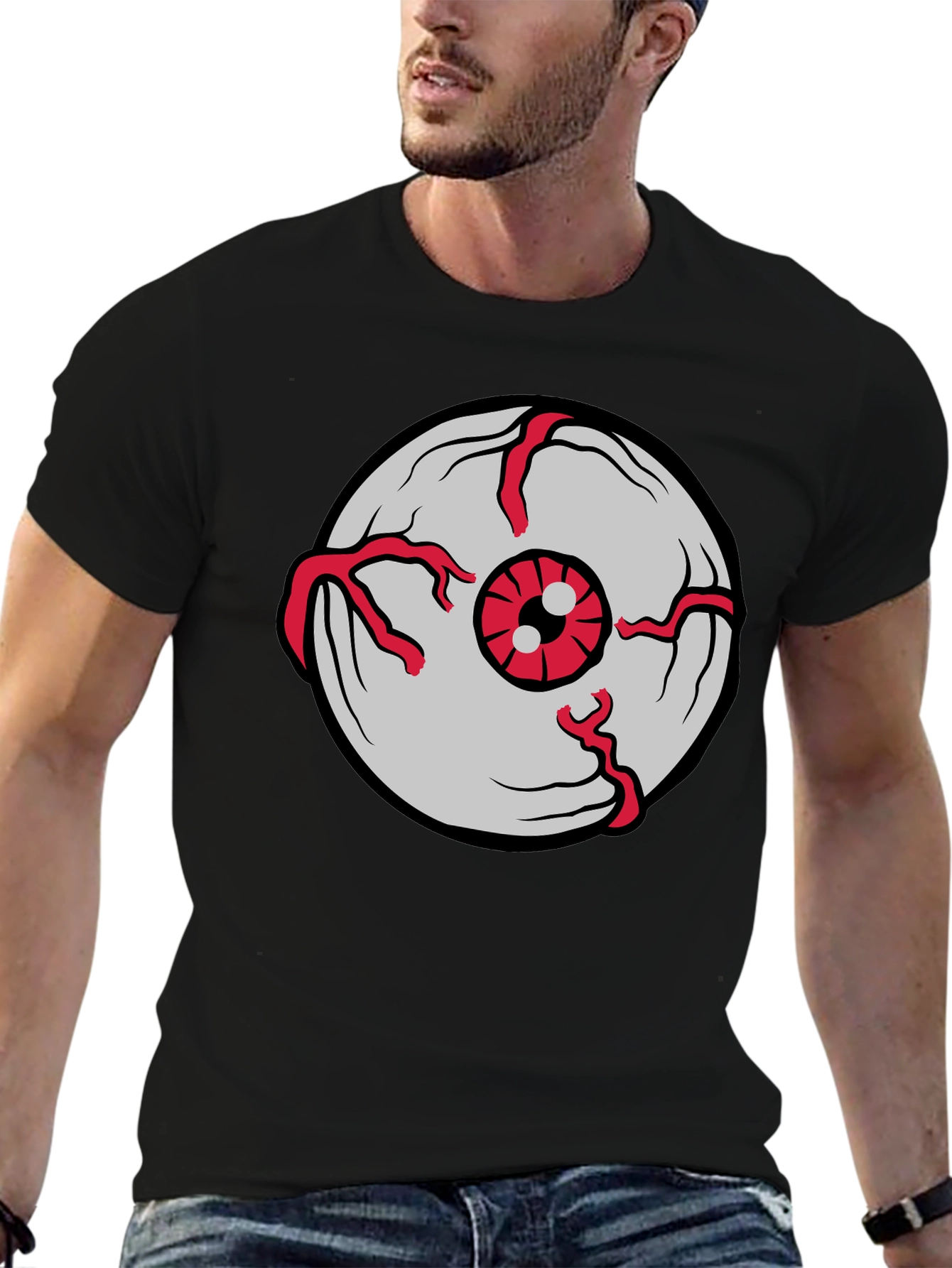 Eye See You Mens Black Graphic T-Shirt
