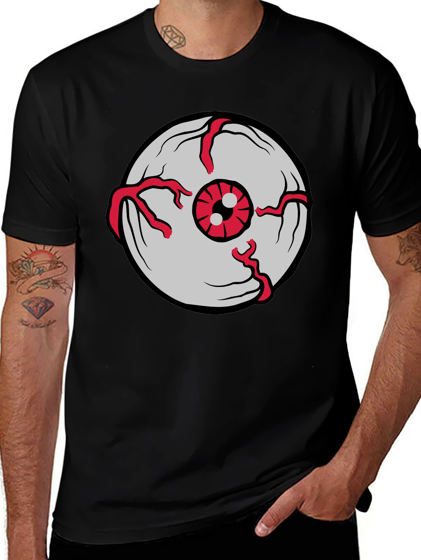 Eye See You Mens Black Graphic T-Shirt