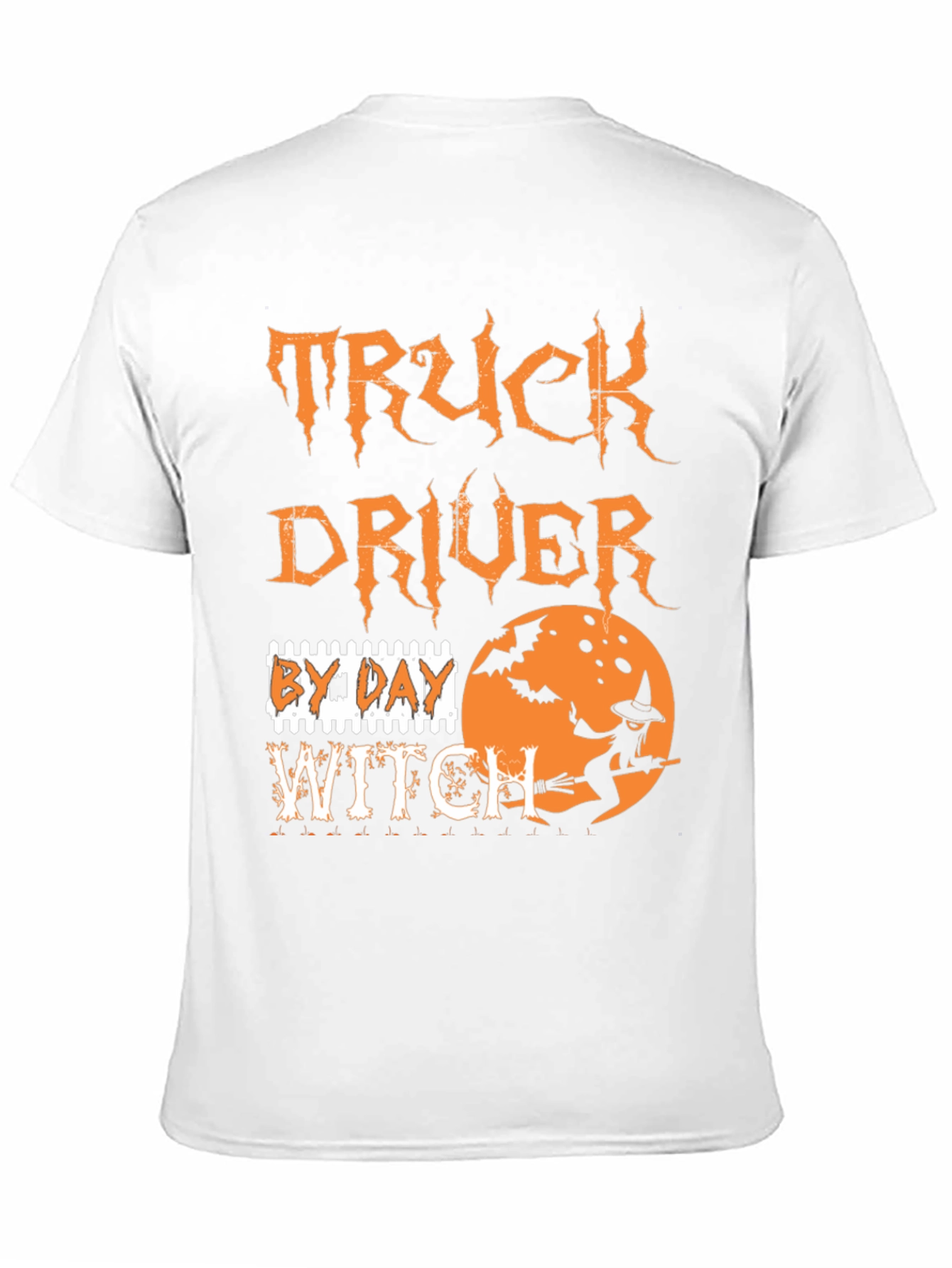 Truck Driver By Day Witch Halloween Graphic Tee