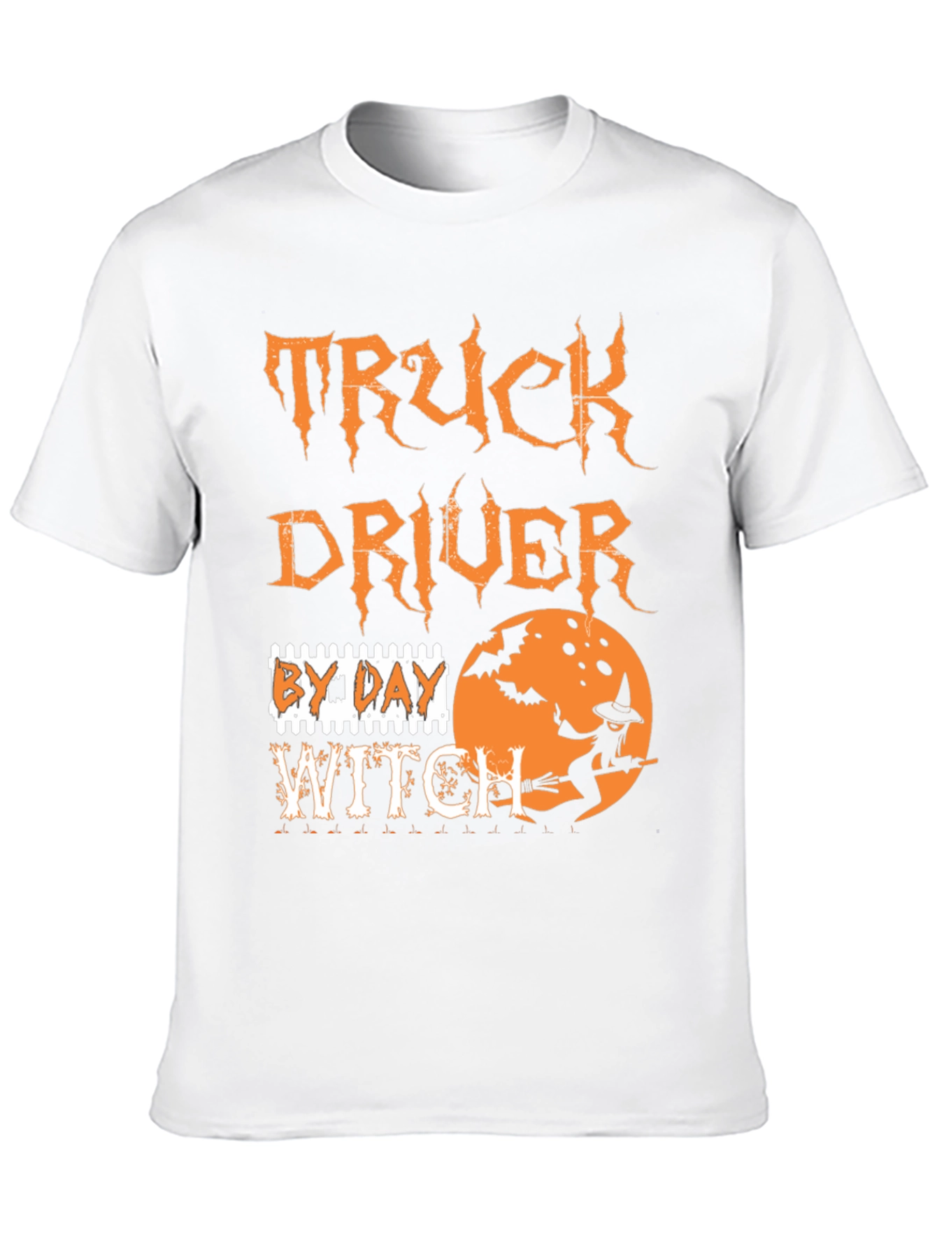 Truck Driver By Day Witch Halloween Graphic Tee