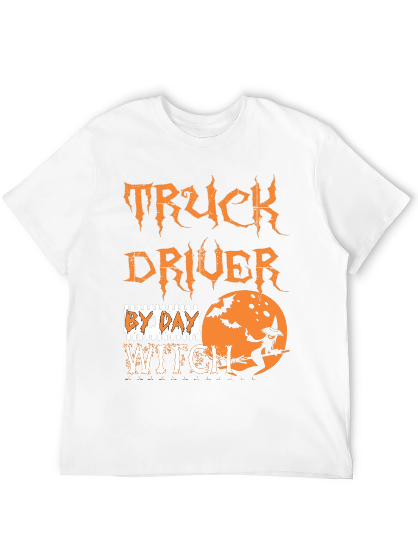 Truck Driver By Day Witch Halloween Graphic Tee