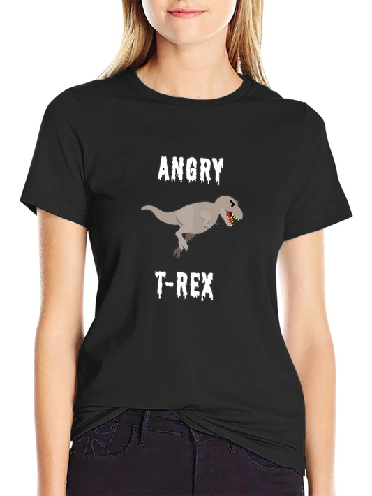 Angry T-Rex Black T-Shirt