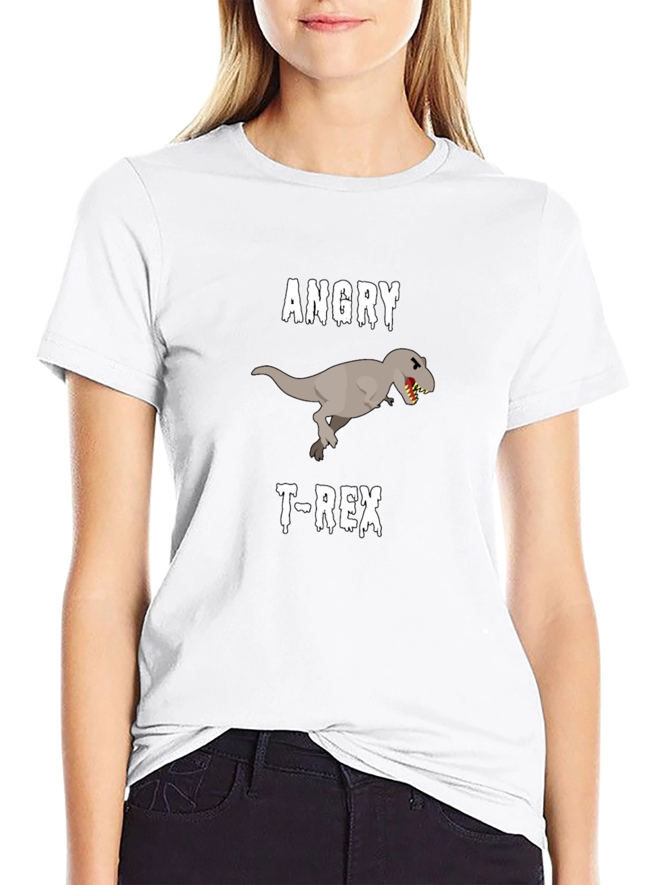 Angry T-Rex Black T-Shirt