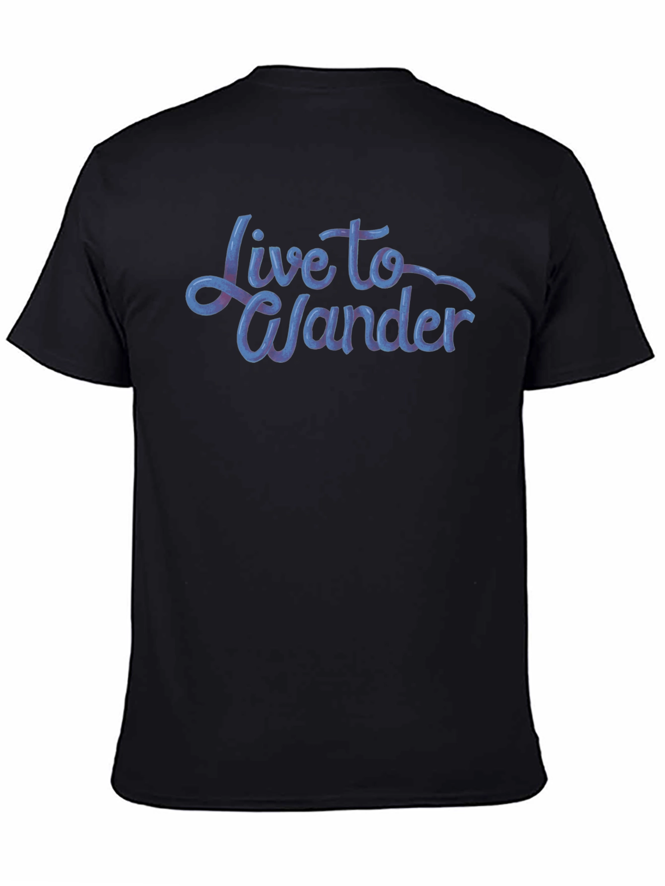 Live to Wander Graphic Tee - Black Cotton Blend