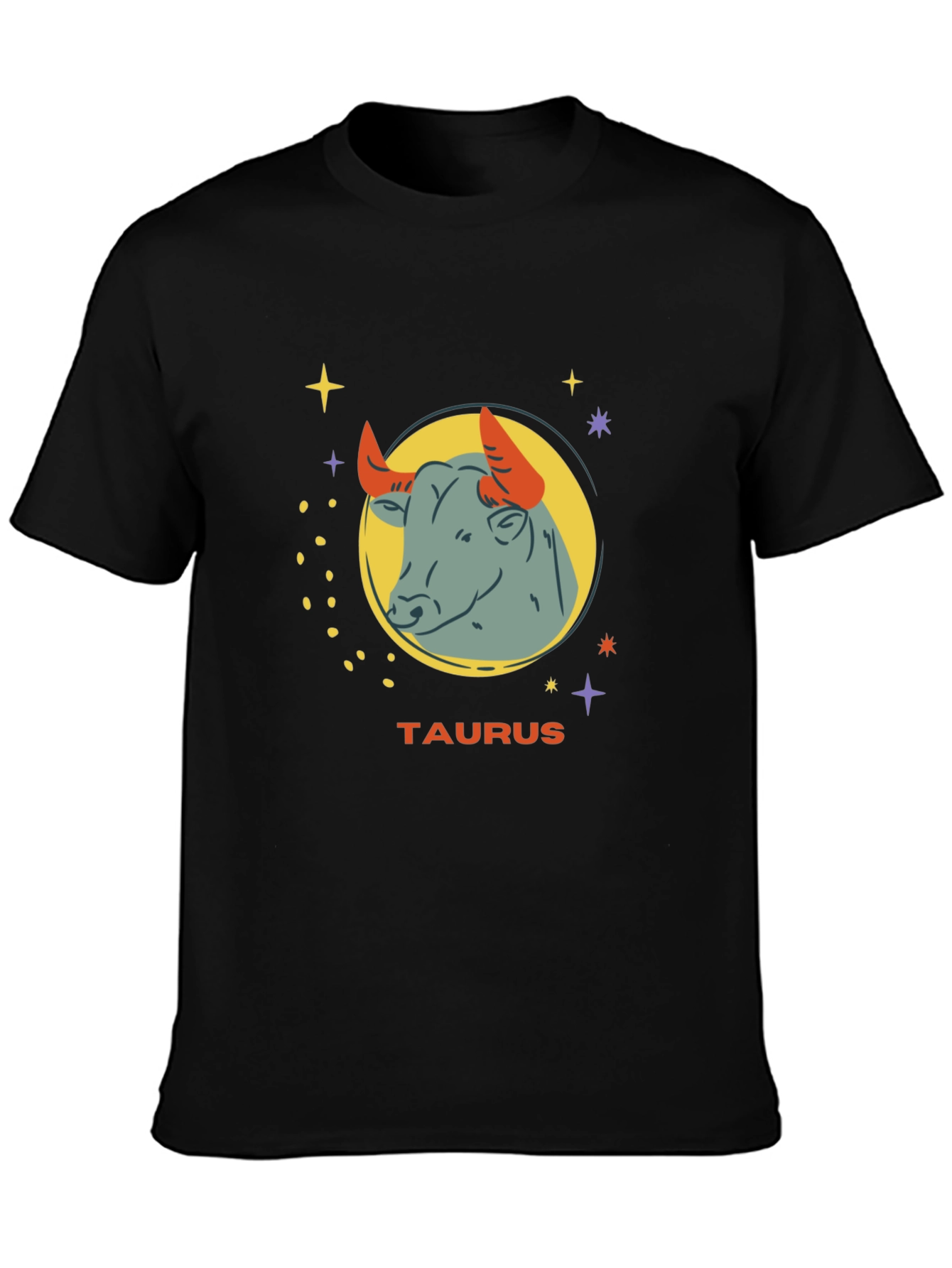 Taurus Zodiac Graphic Tee - Black Cotton Astrology Shirt