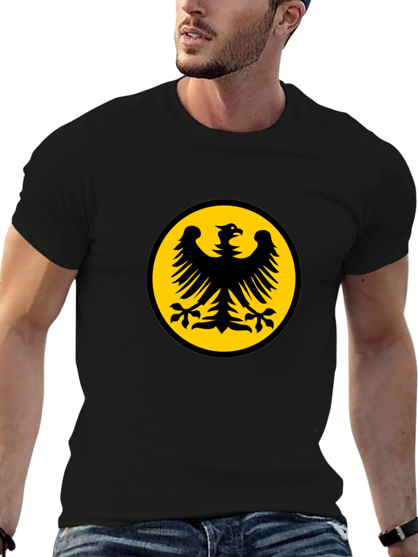 Black T-Shirt with Eagle Emblem