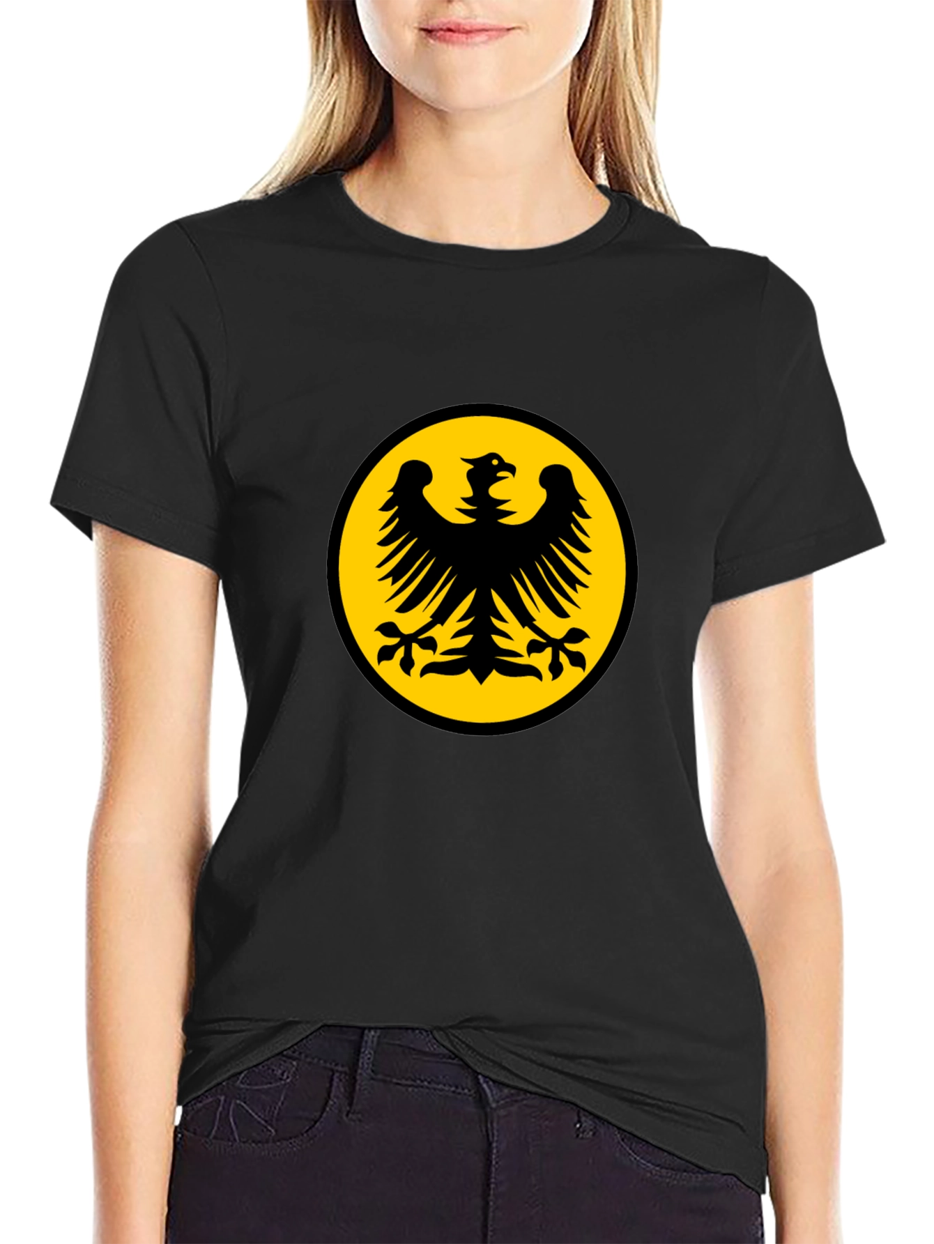 Black T-Shirt with Eagle Emblem