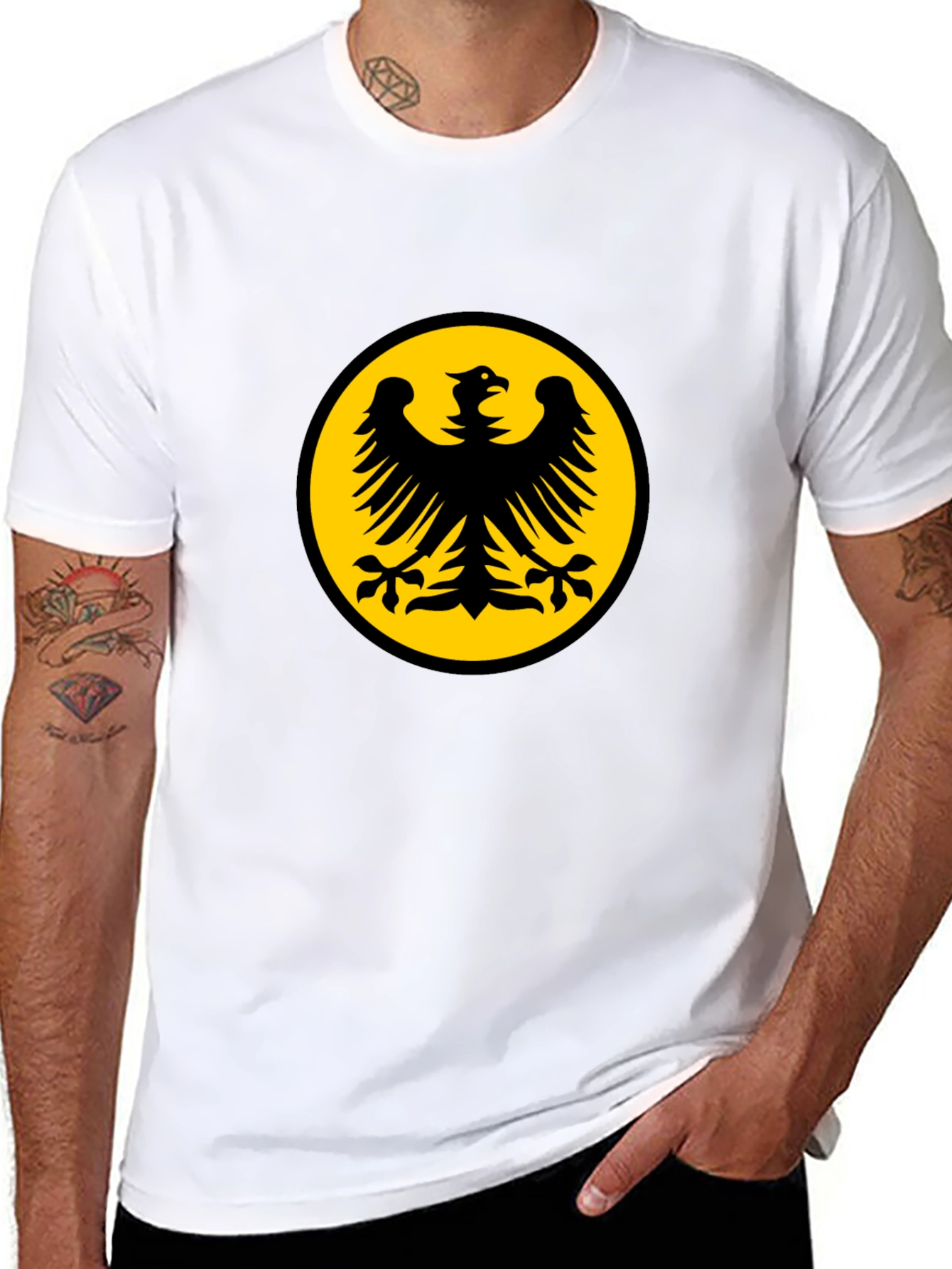 Black T-Shirt with Eagle Emblem