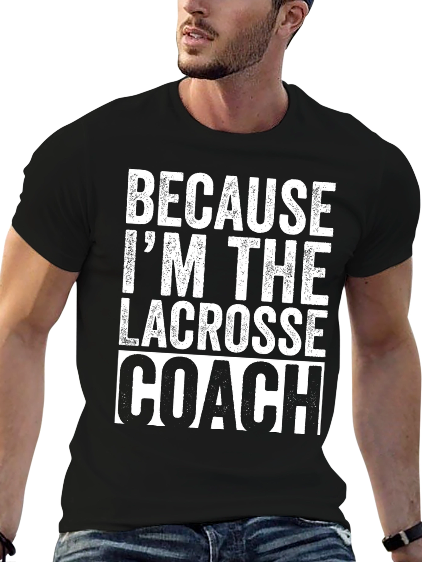 Lacrosse Coach Graphic T-Shirt - Black Cotton Tee