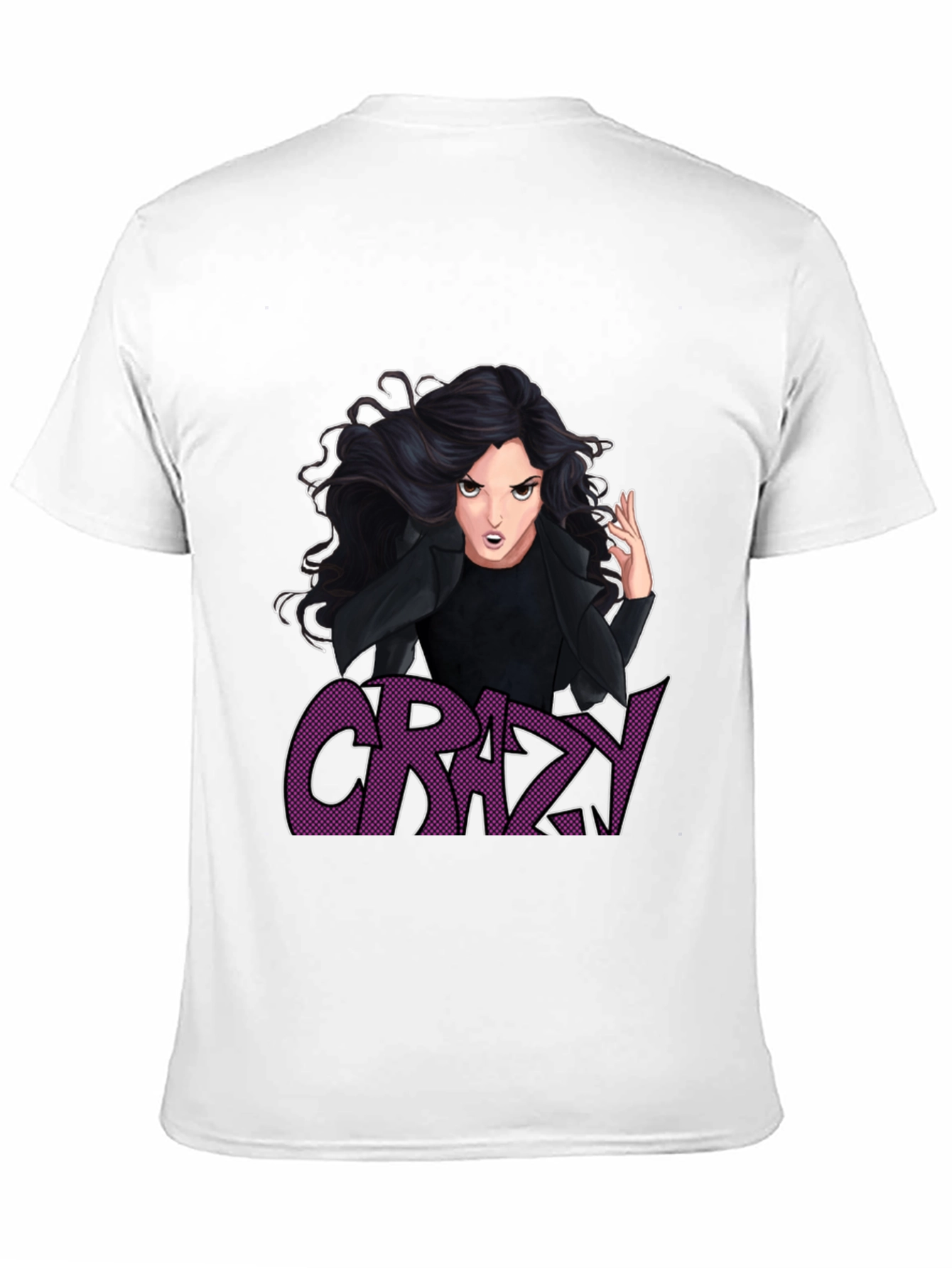 Crazy Cartoon Graphic Print Black T-Shirt
