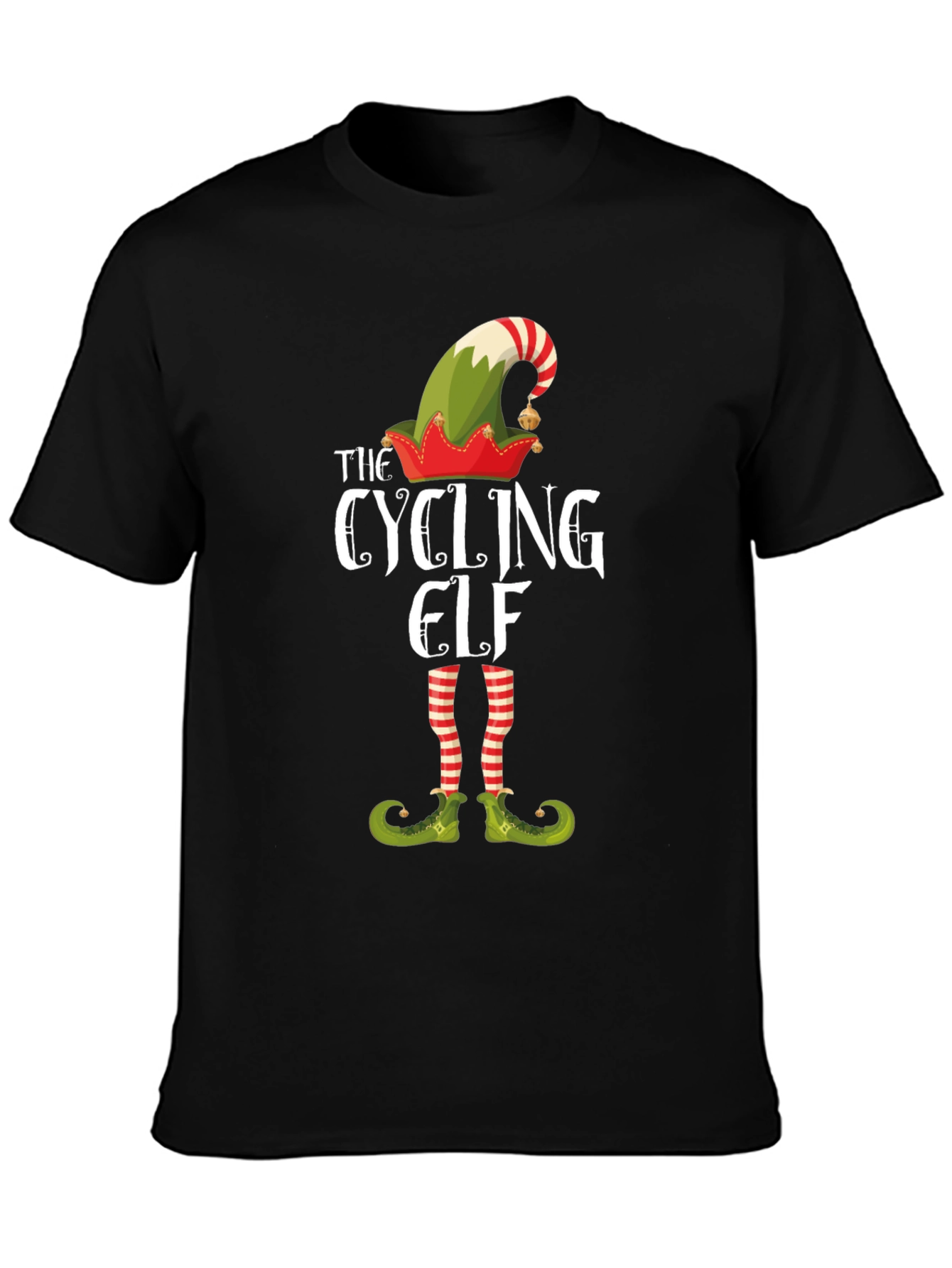 Cycling Elf Christmas T-Shirt - Holiday Fun!