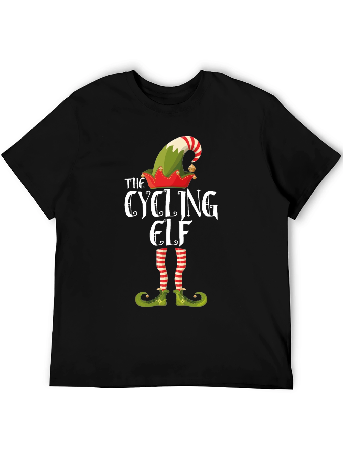 Cycling Elf Christmas T-Shirt - Holiday Fun!