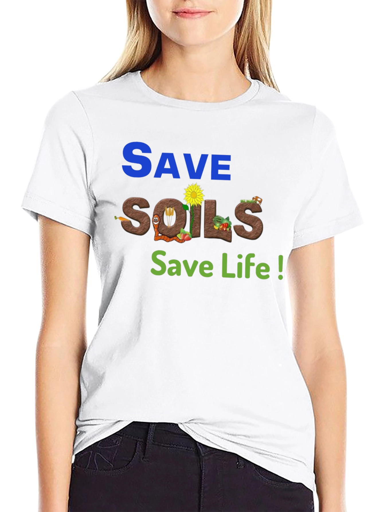 Save Soils Save Life Black T-Shirt