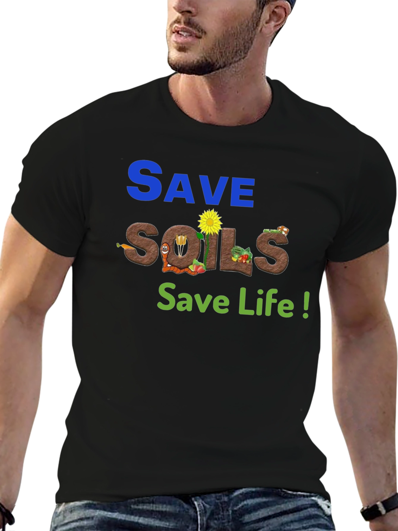 Save Soils Save Life Black T-Shirt