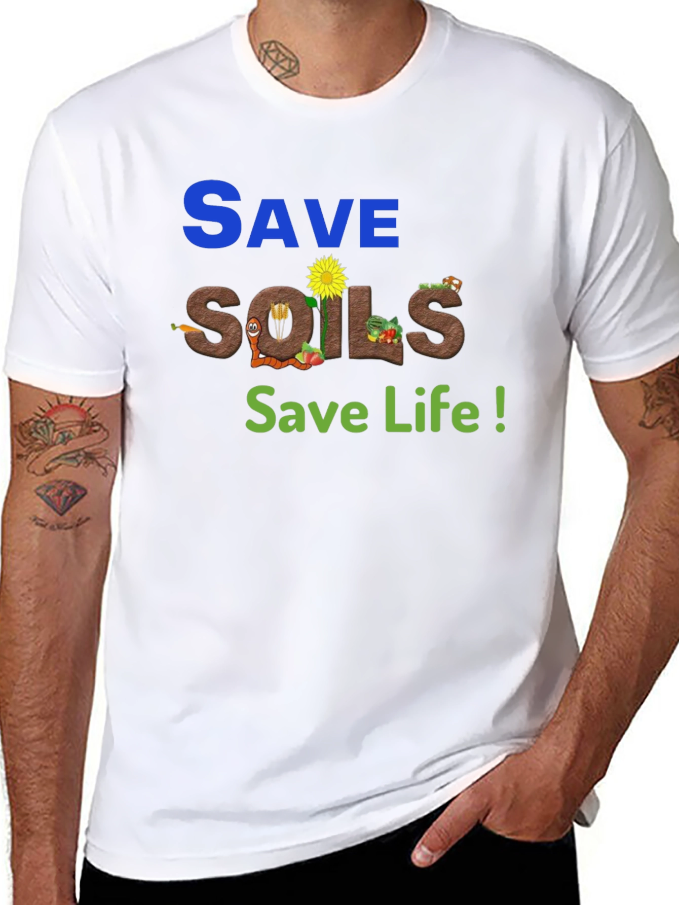 Save Soils Save Life Black T-Shirt