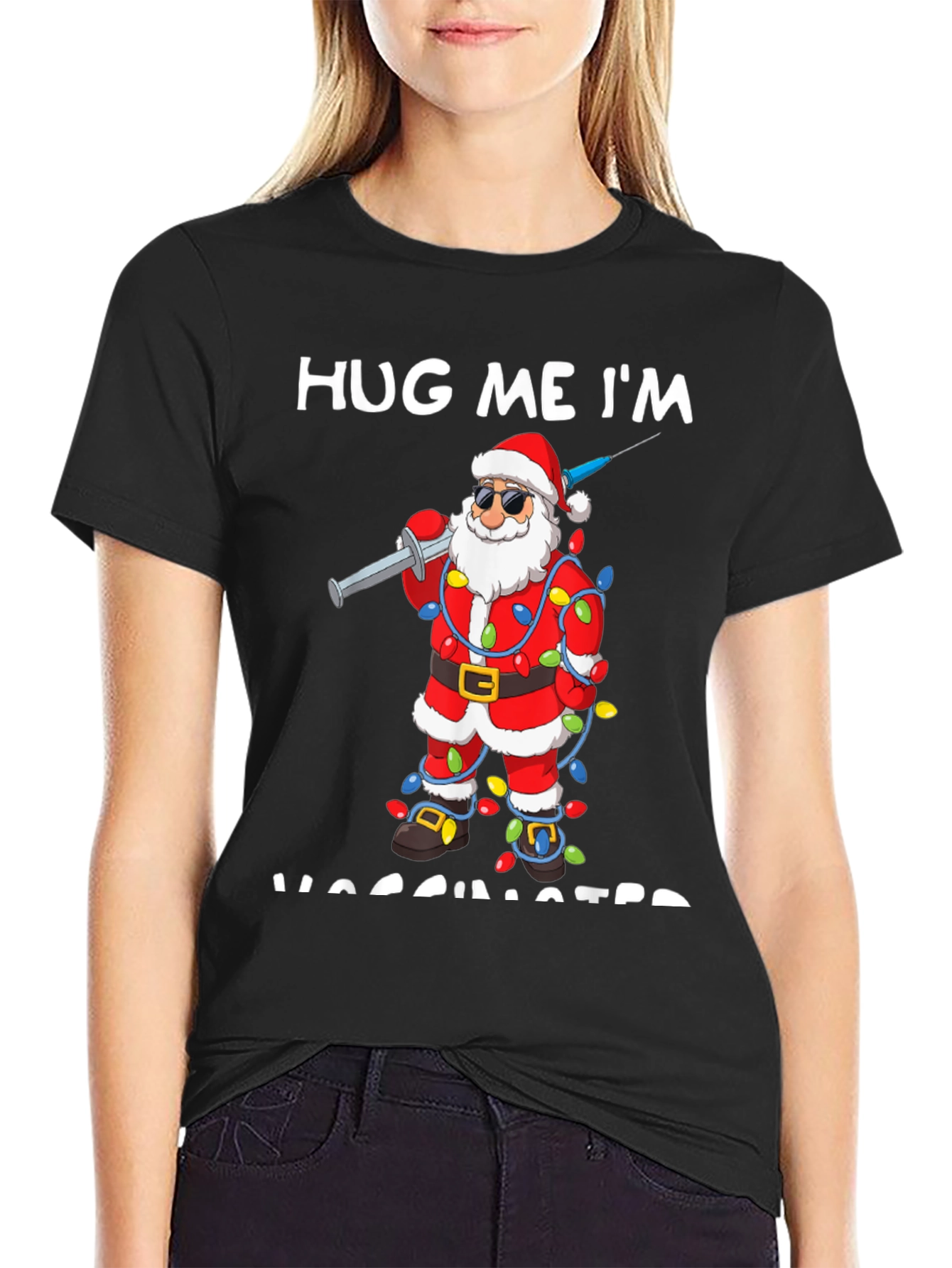 Vaccinated Santa T-Shirt: Holiday Humor