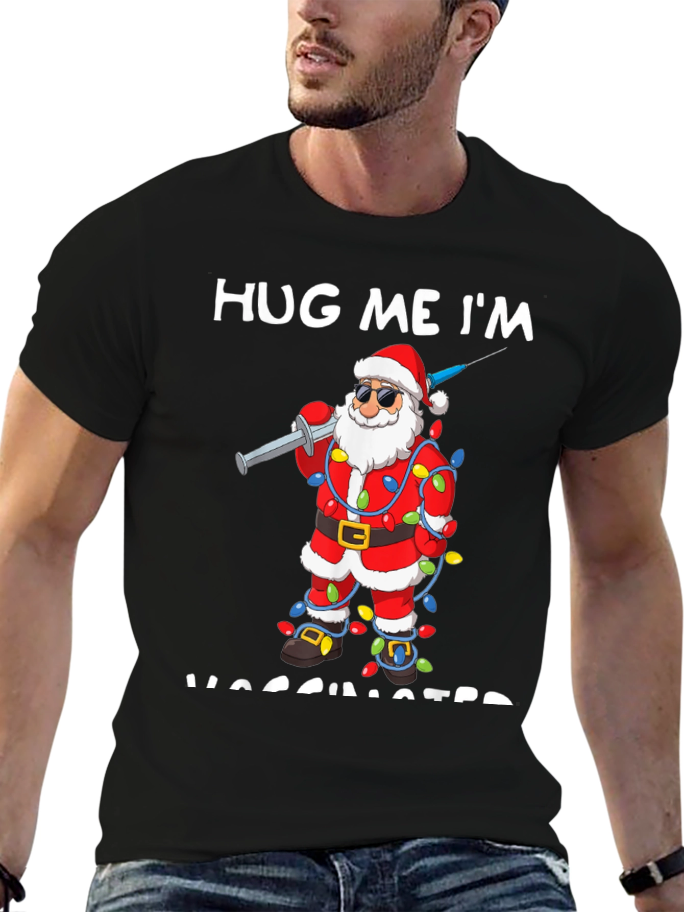 Vaccinated Santa T-Shirt: Holiday Humor