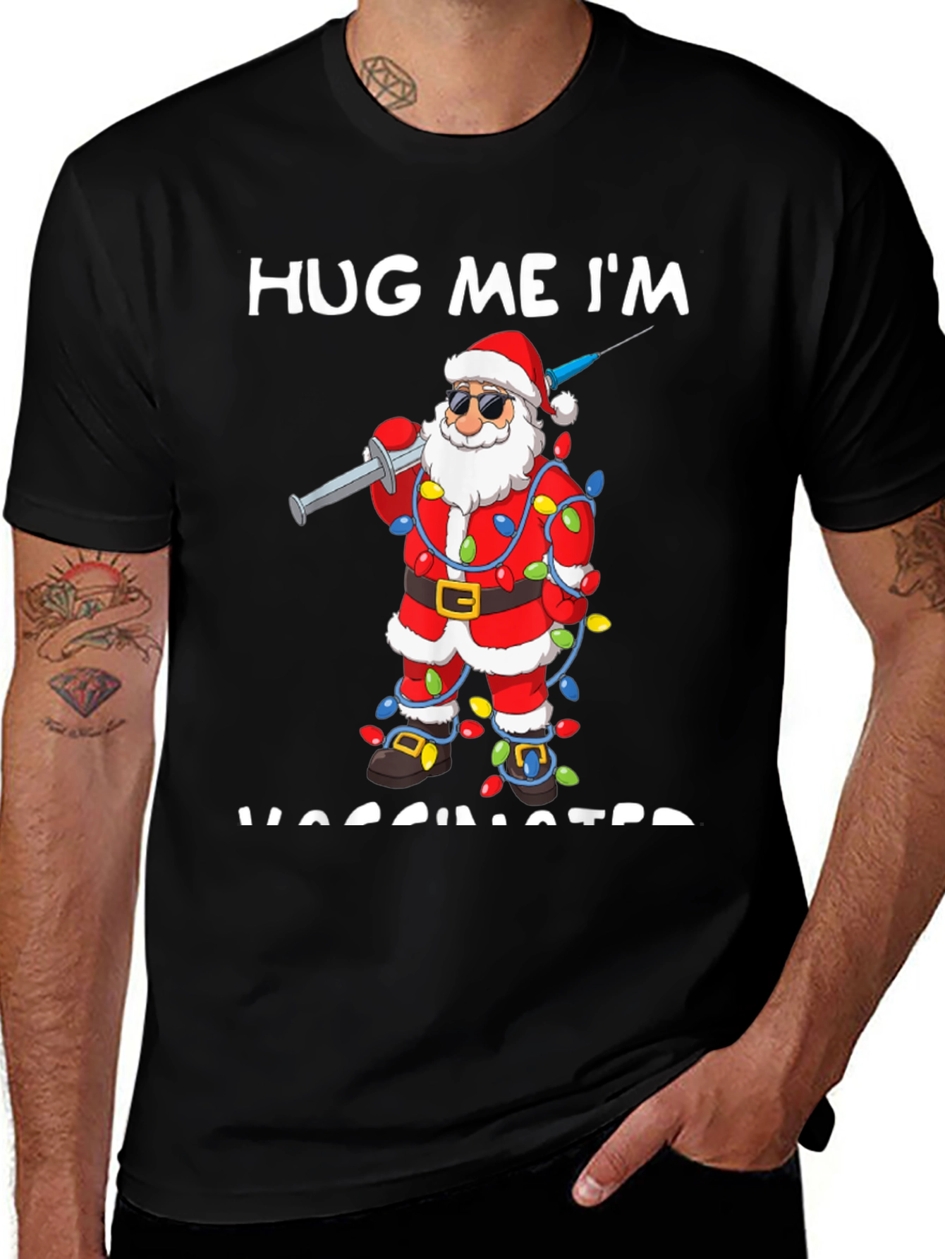 Vaccinated Santa T-Shirt: Holiday Humor
