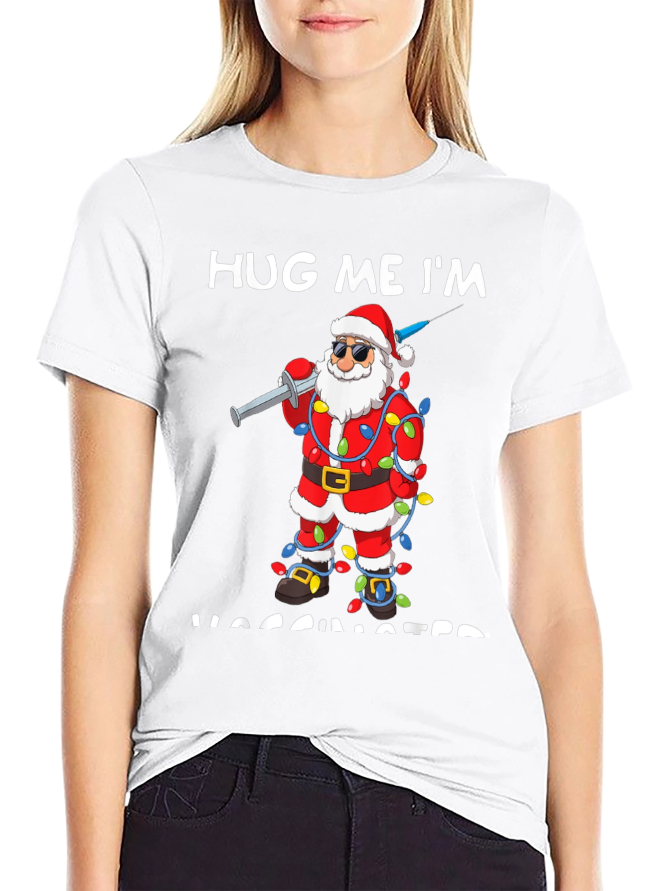 Vaccinated Santa T-Shirt: Holiday Humor