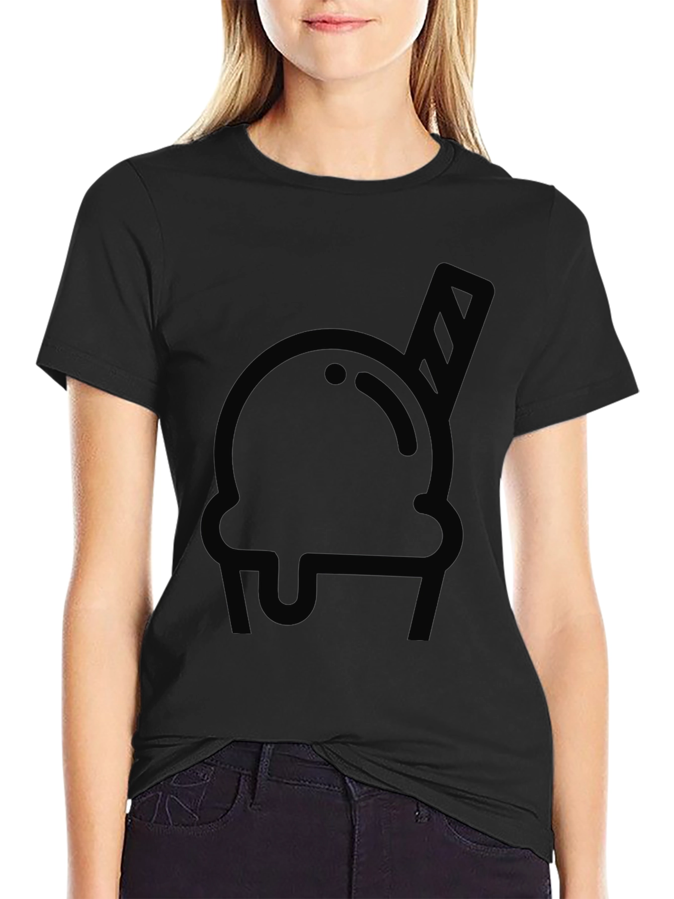 Cool Ice Cream Graphic Tee - Black Cotton T-Shirt