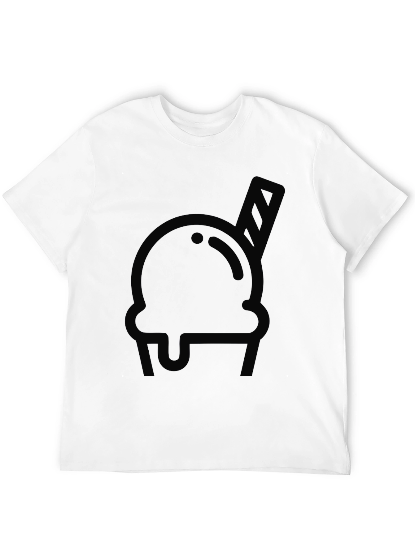 Cool Ice Cream Graphic Tee - Black Cotton T-Shirt