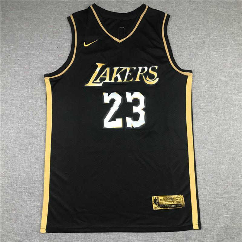 Men's Los Angeles Lakers LeBron James #23 Black Swingman Player Jerseys