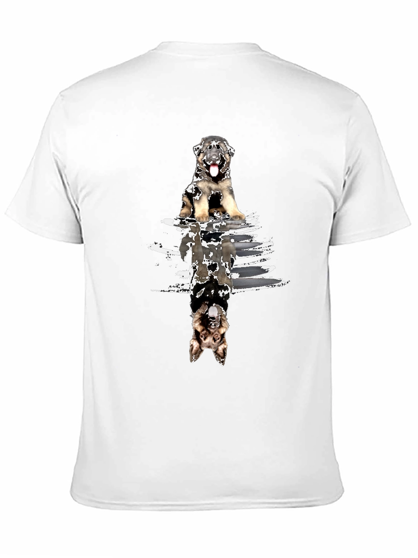 Dog Reflection Graphic Tee - Black Cotton Blend
