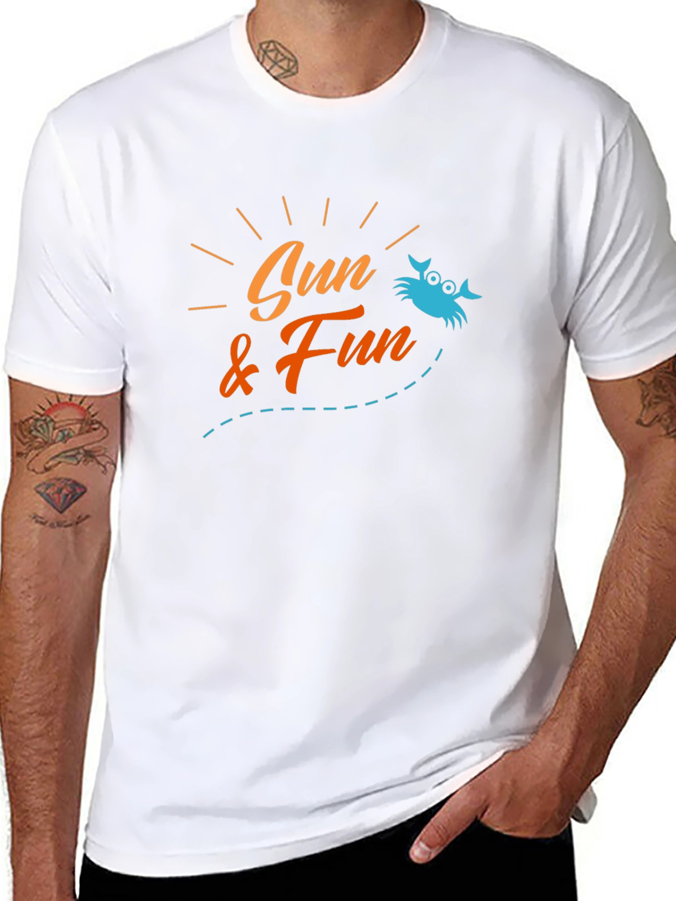 Sun & Fun Crab Graphic Tee - Black