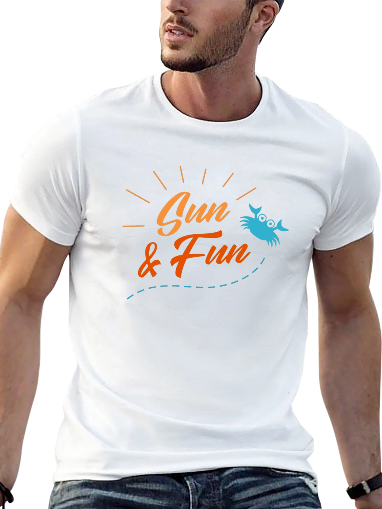 Sun & Fun Crab Graphic Tee - Black