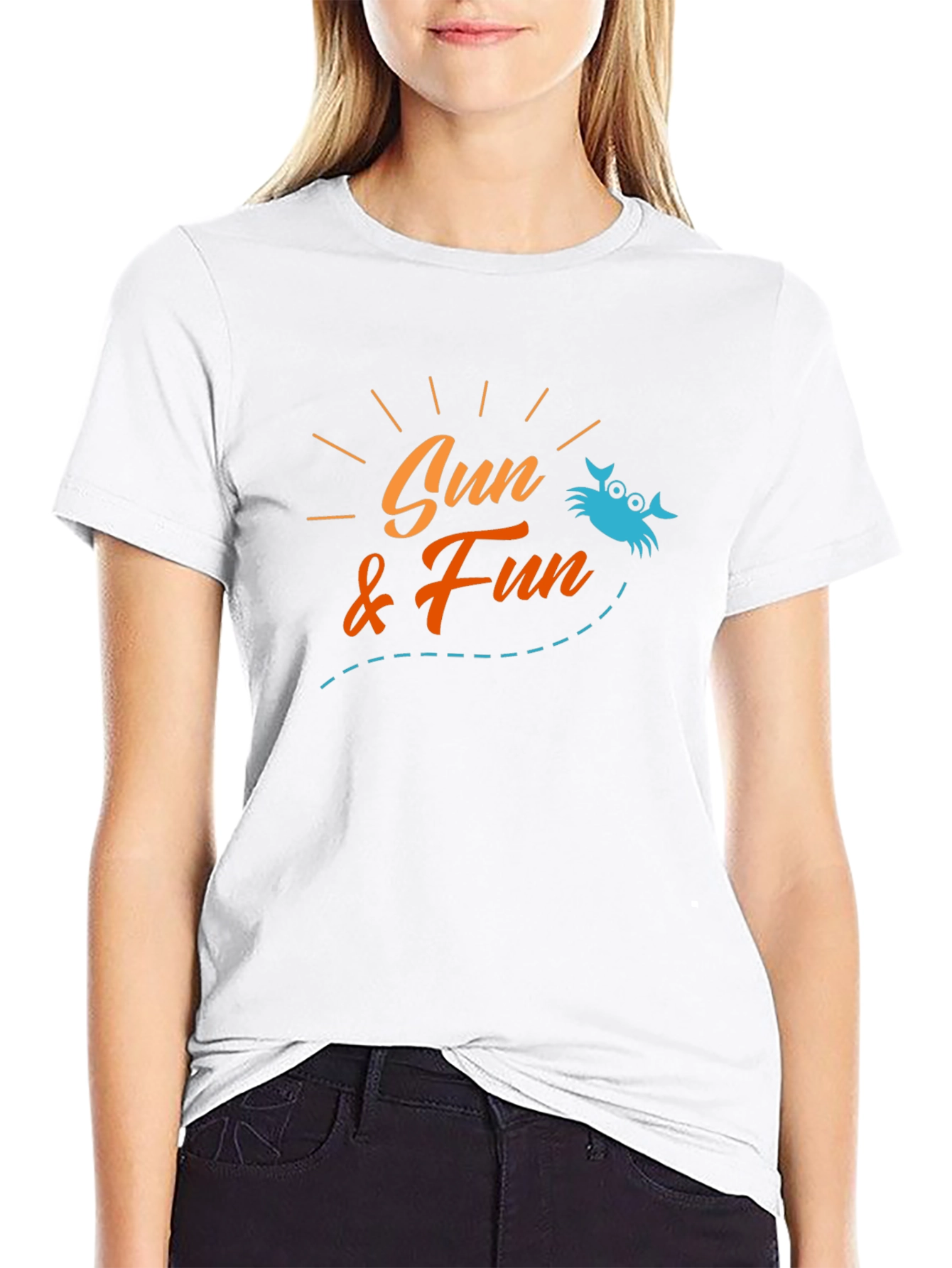 Sun & Fun Crab Graphic Tee - Black