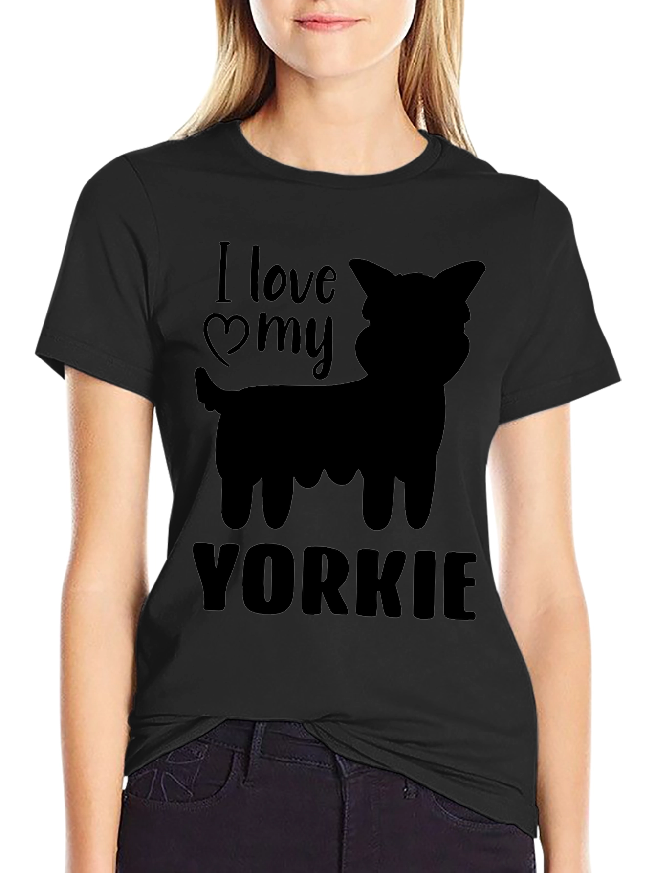 I Love My Yorkie T-Shirt - Black