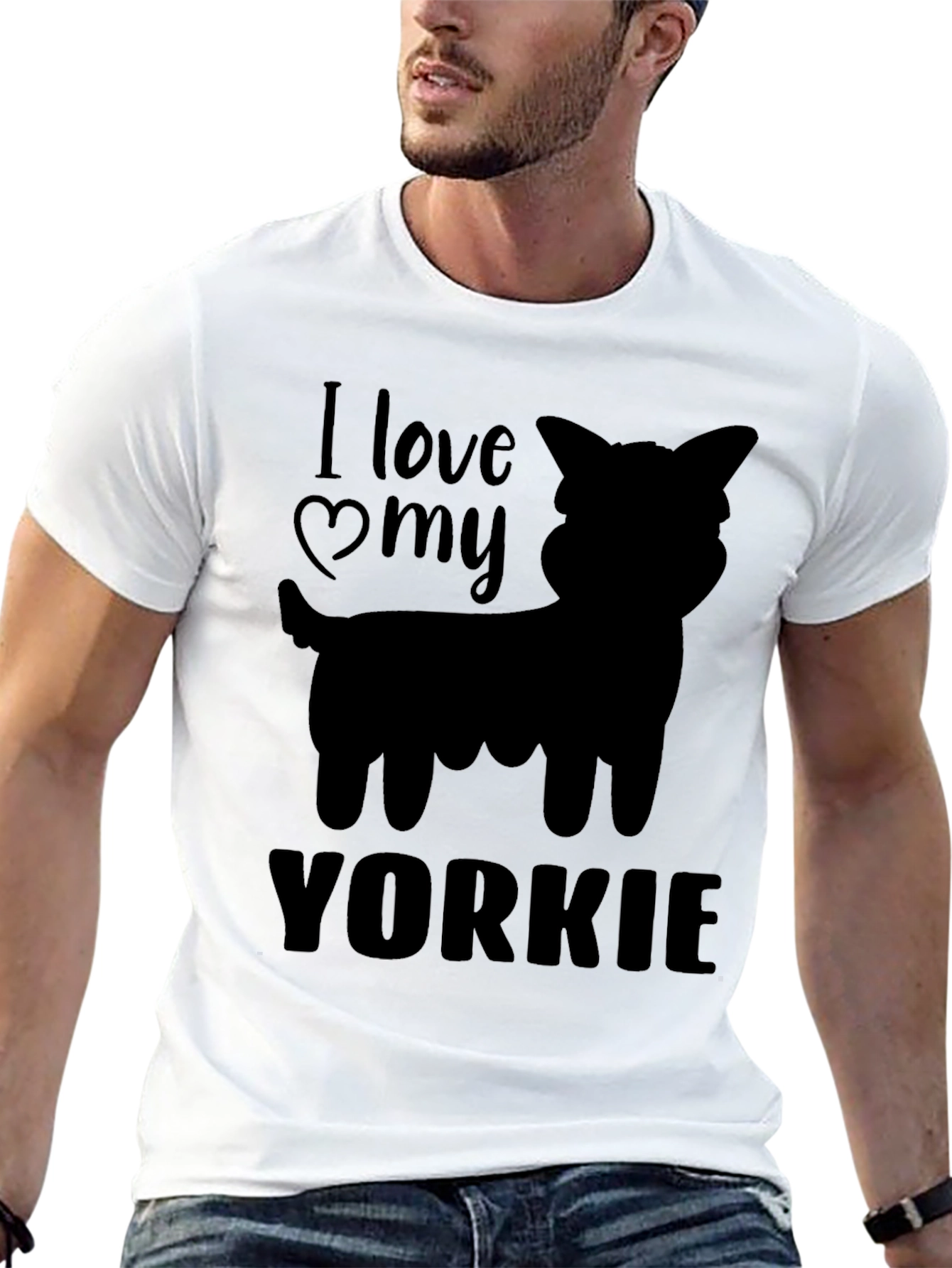 I Love My Yorkie T-Shirt - Black
