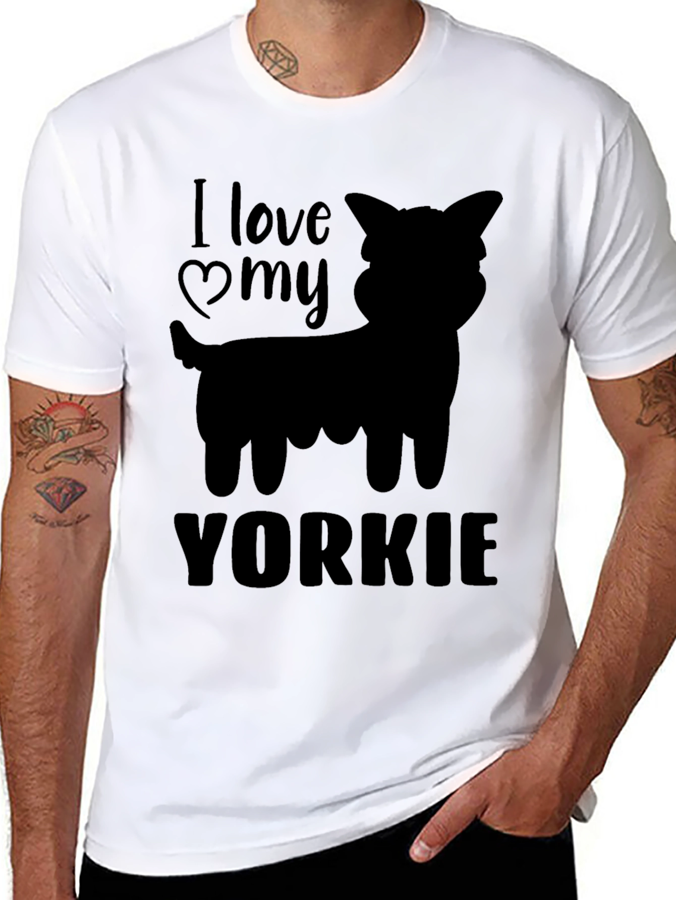 I Love My Yorkie T-Shirt - Black