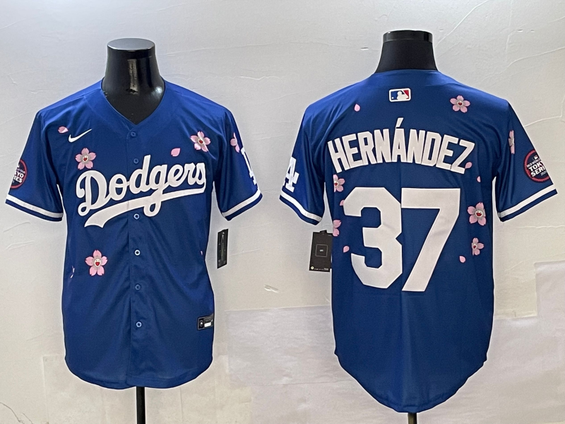 Men's Los Angeles Dodgers Teoscar Hernandez #37 Royal Player Game Jerseys