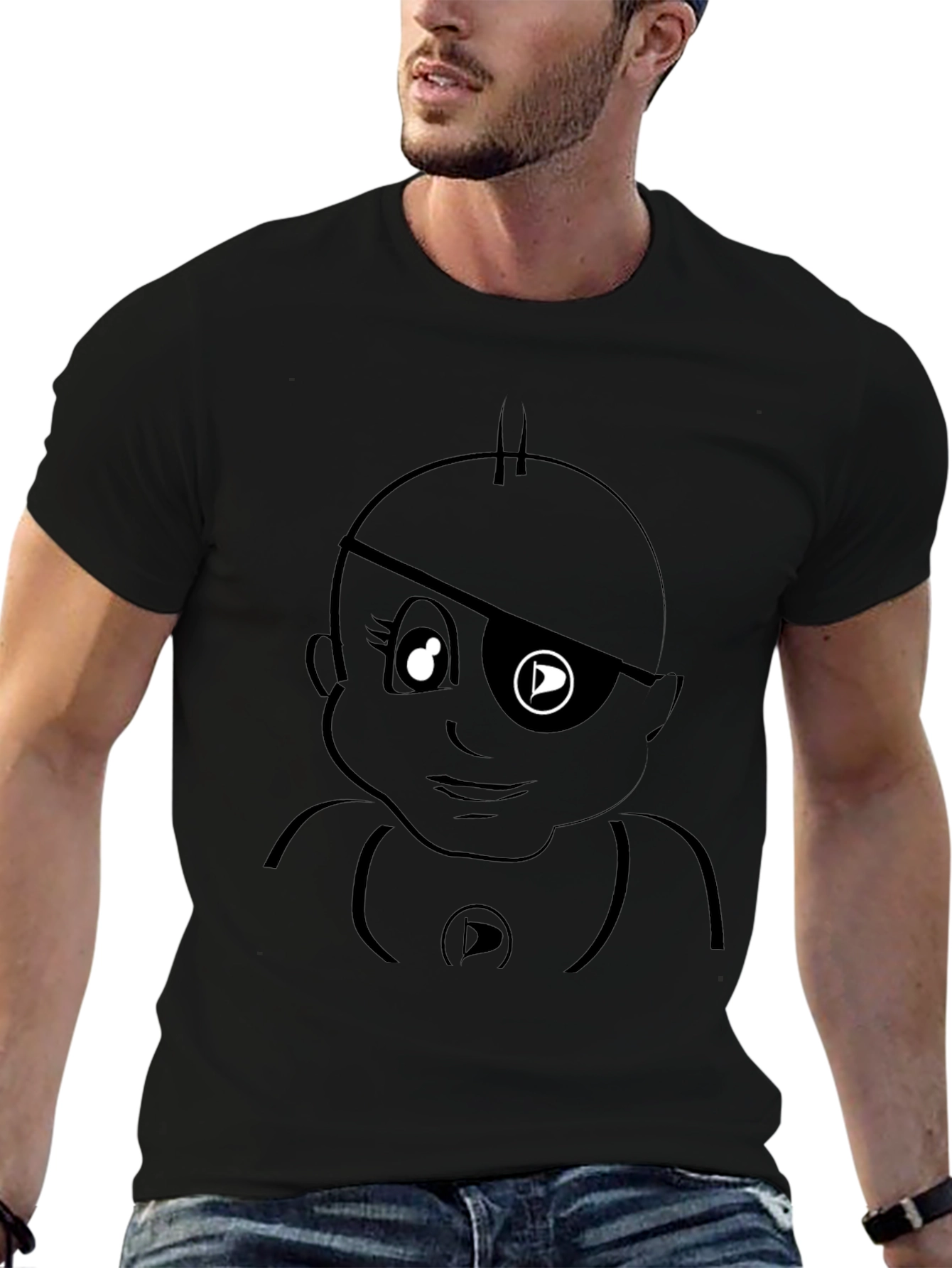 Pirate Baby Graphic Black T-Shirt