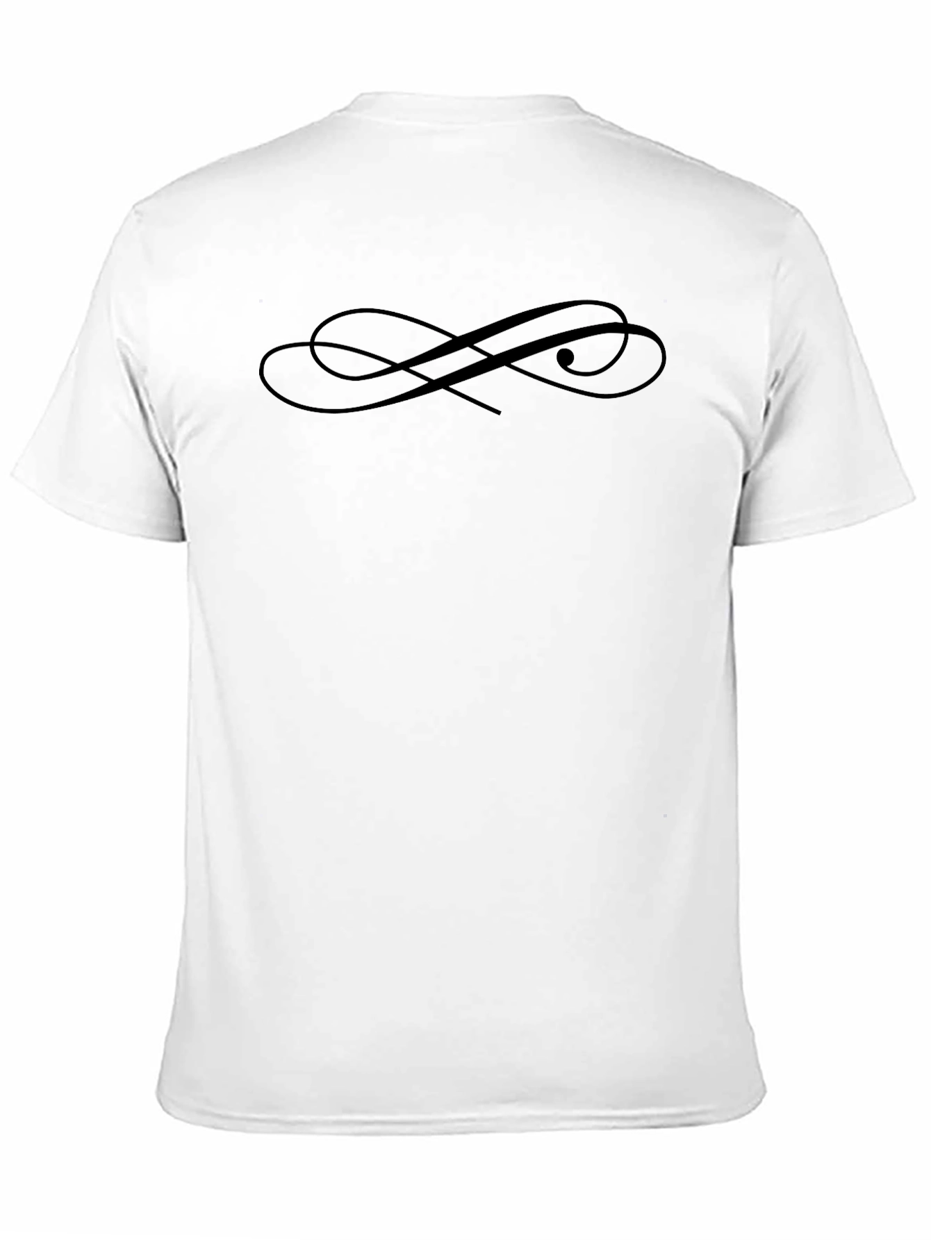 Elegant Swirl Graphic Black T-Shirt