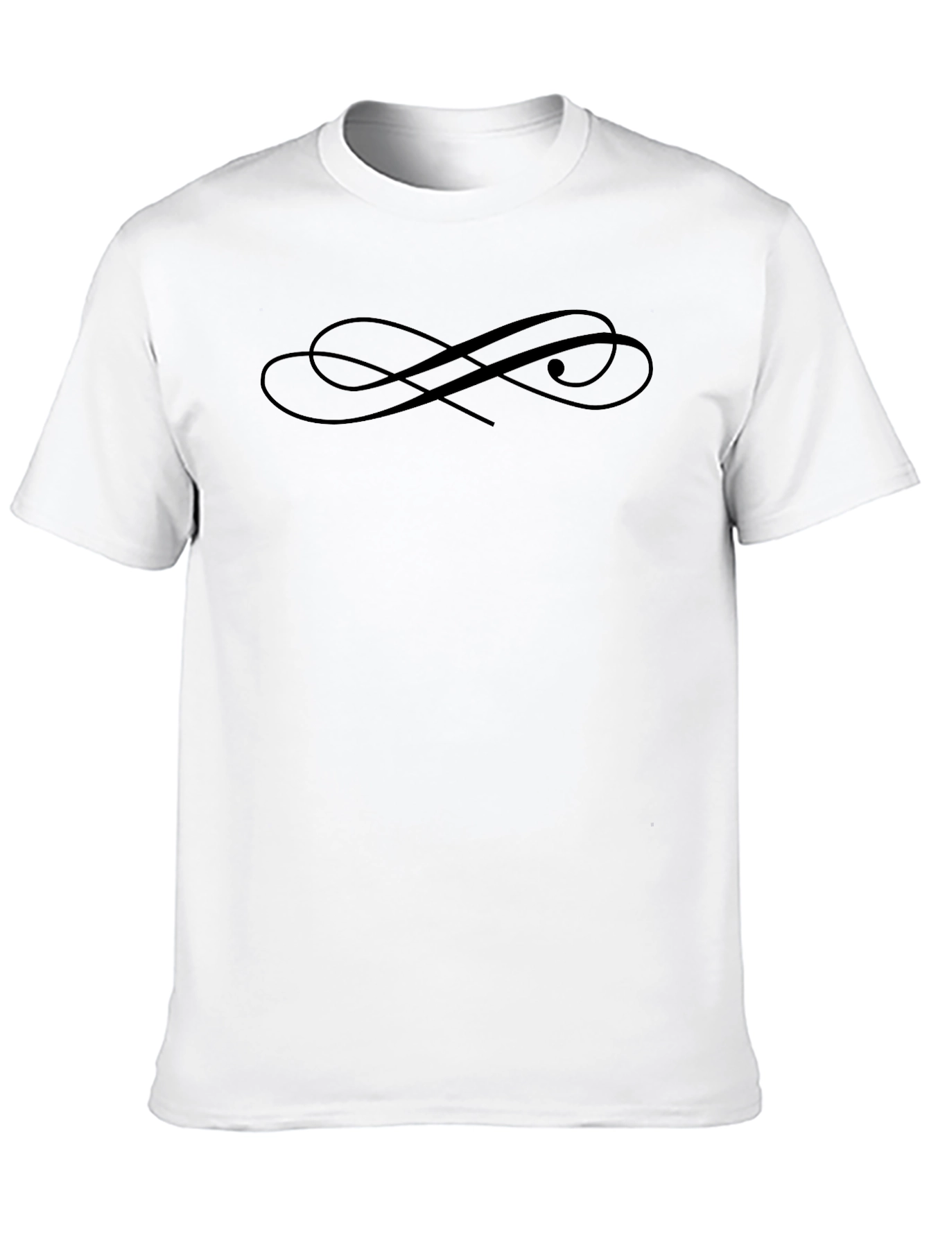 Elegant Swirl Graphic Black T-Shirt