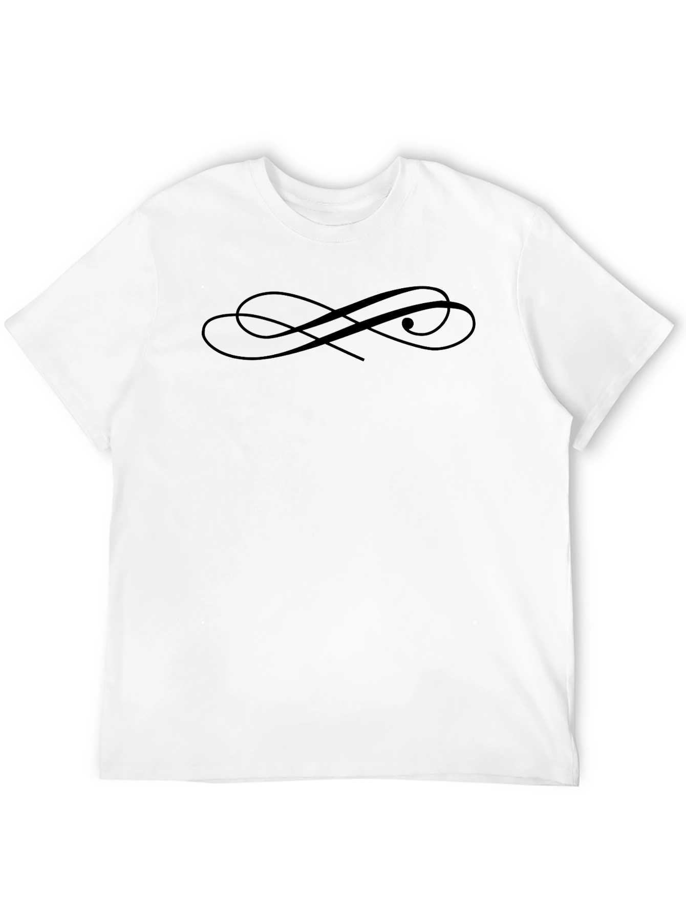 Elegant Swirl Graphic Black T-Shirt