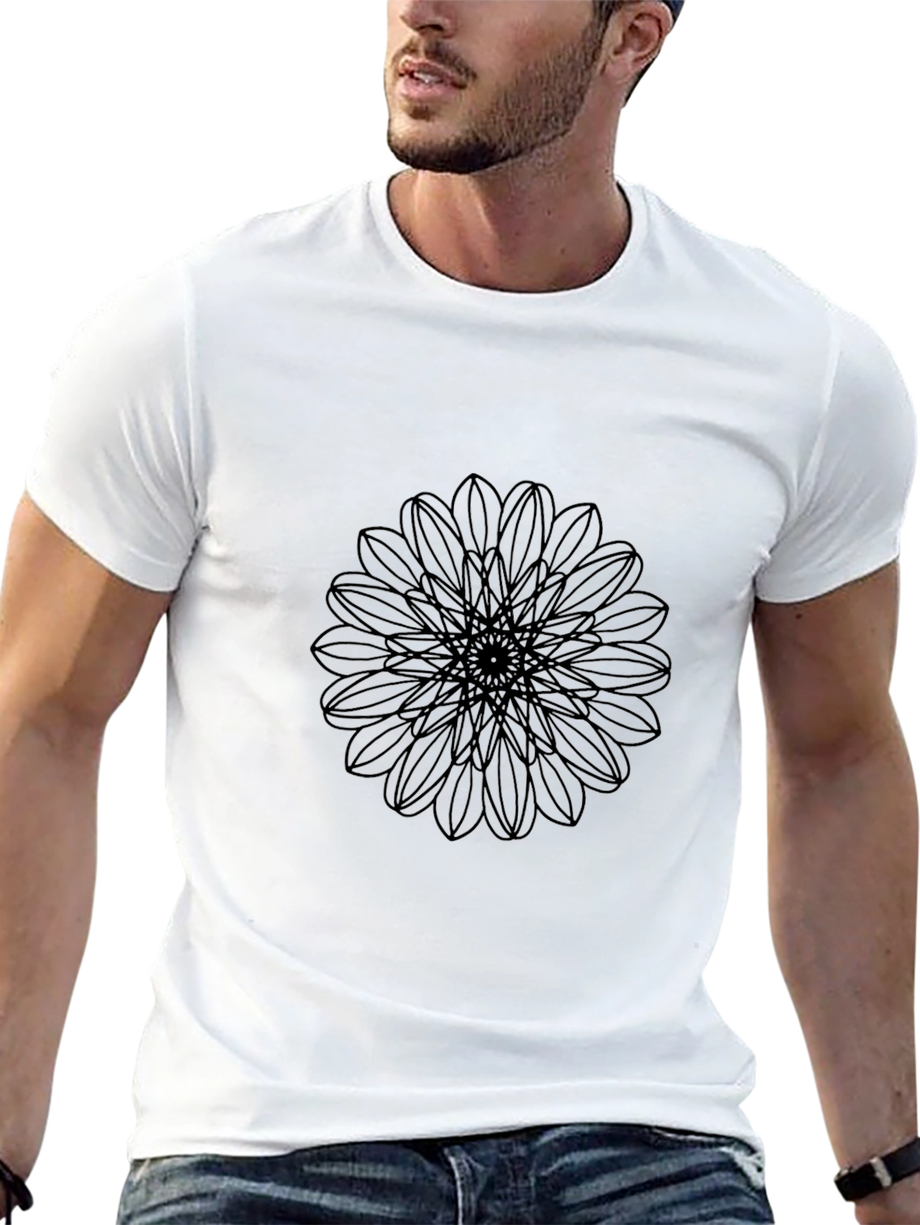 Geometric Mandala Black T-Shirt