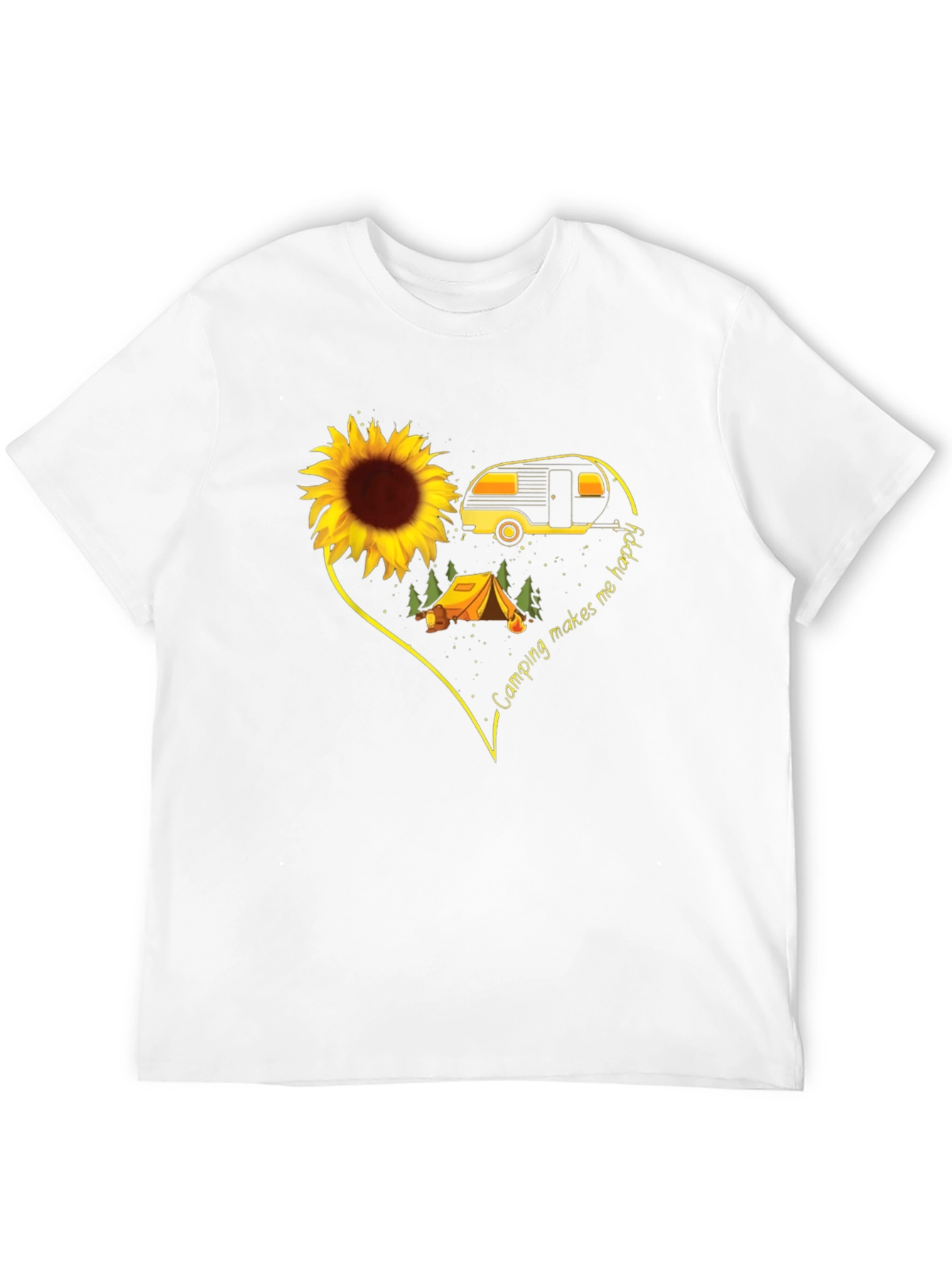 Camping Makes Me Happy Graphic T-Shirt