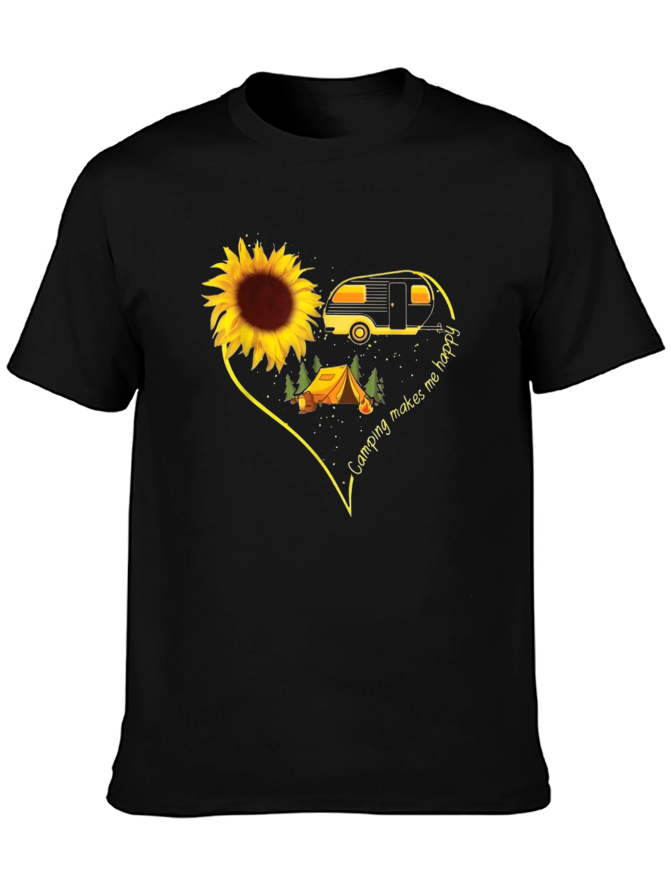 Camping Makes Me Happy Graphic T-Shirt