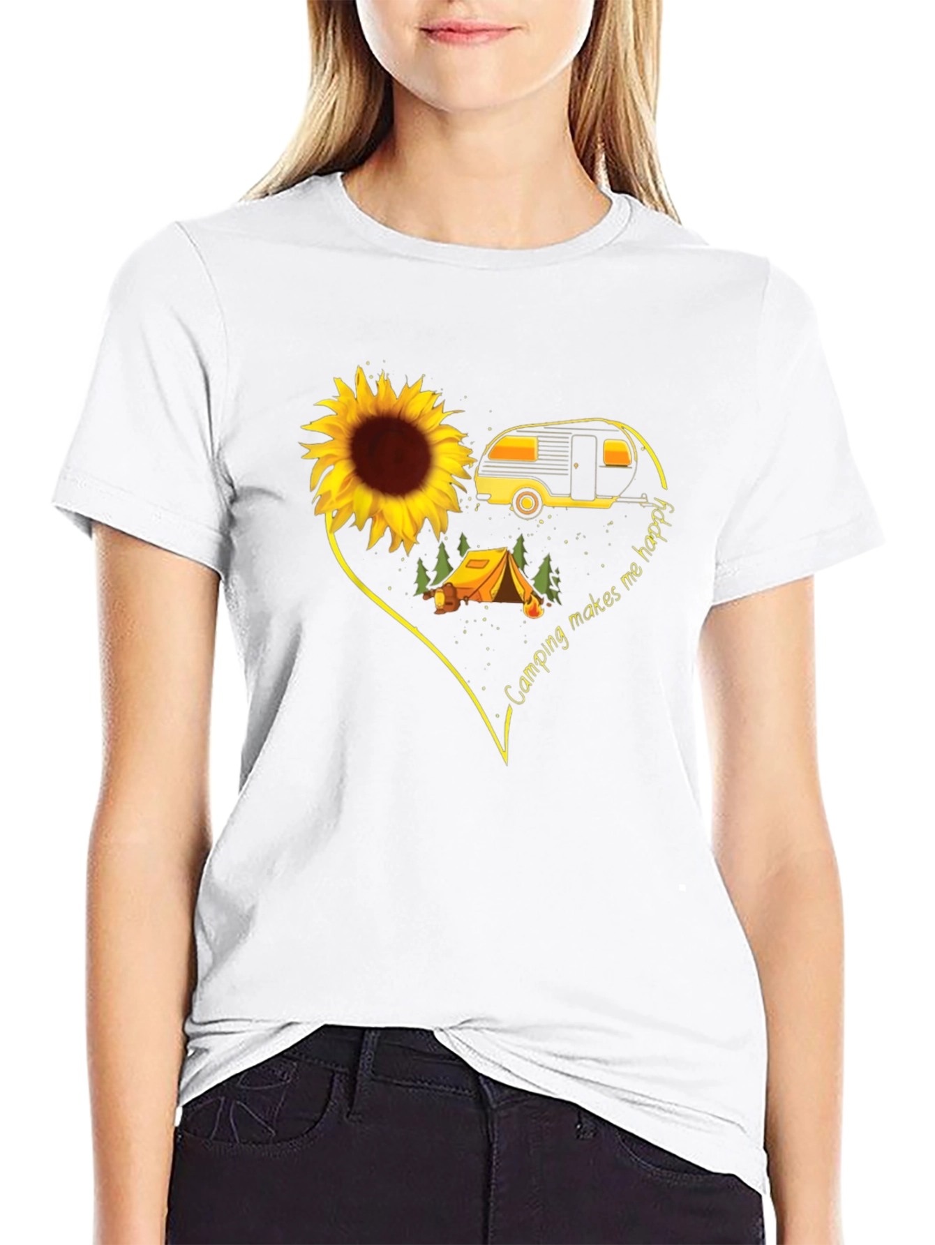 Camping Makes Me Happy Graphic T-Shirt