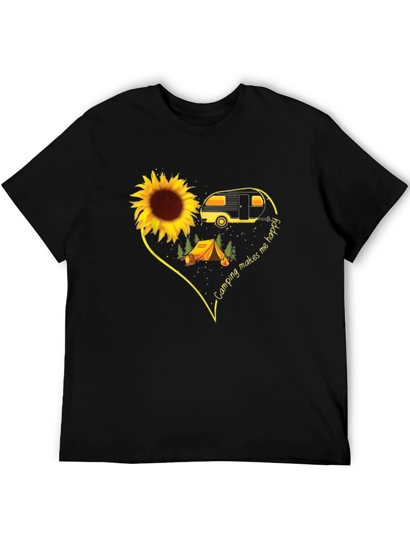 Camping Makes Me Happy Graphic T-Shirt